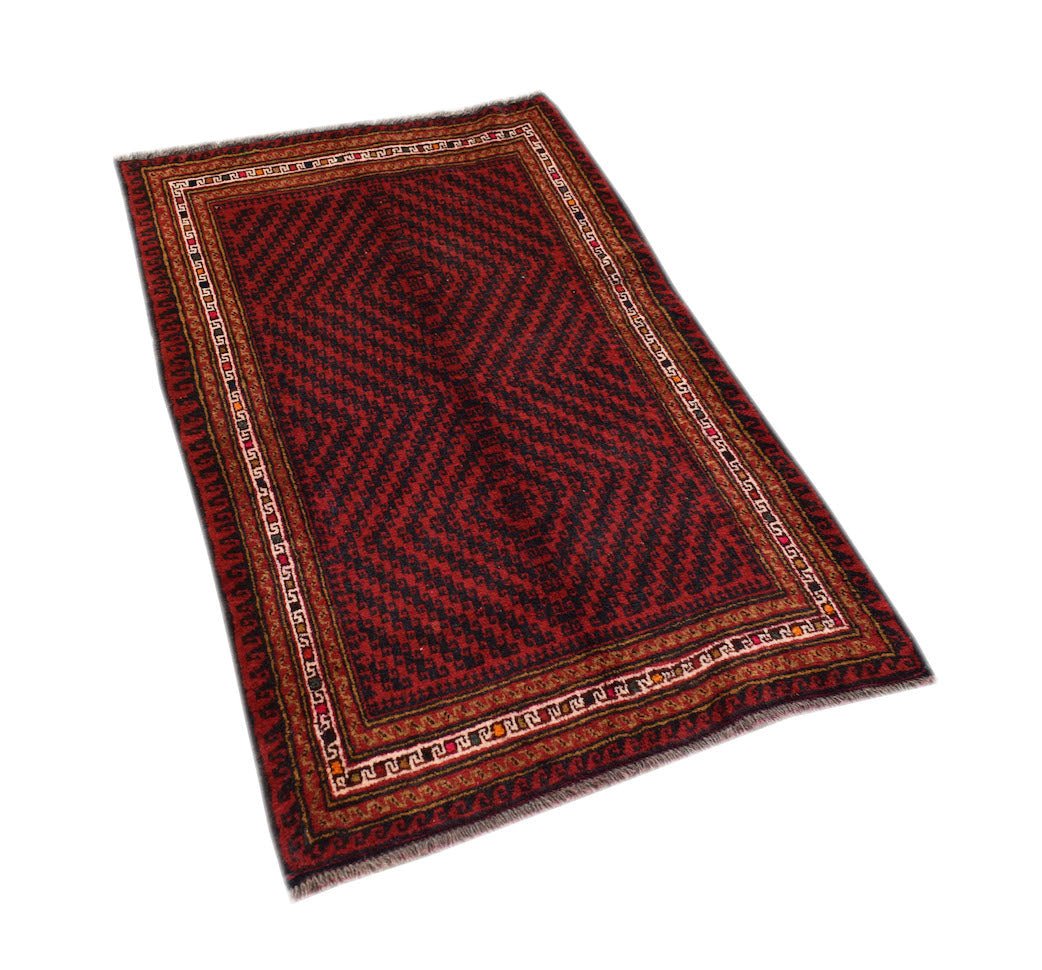 Handmade Mini Tribal Afghan Rug | 114 x 75 cm | 3'9" x 2'6" - Najaf Rugs & Textile