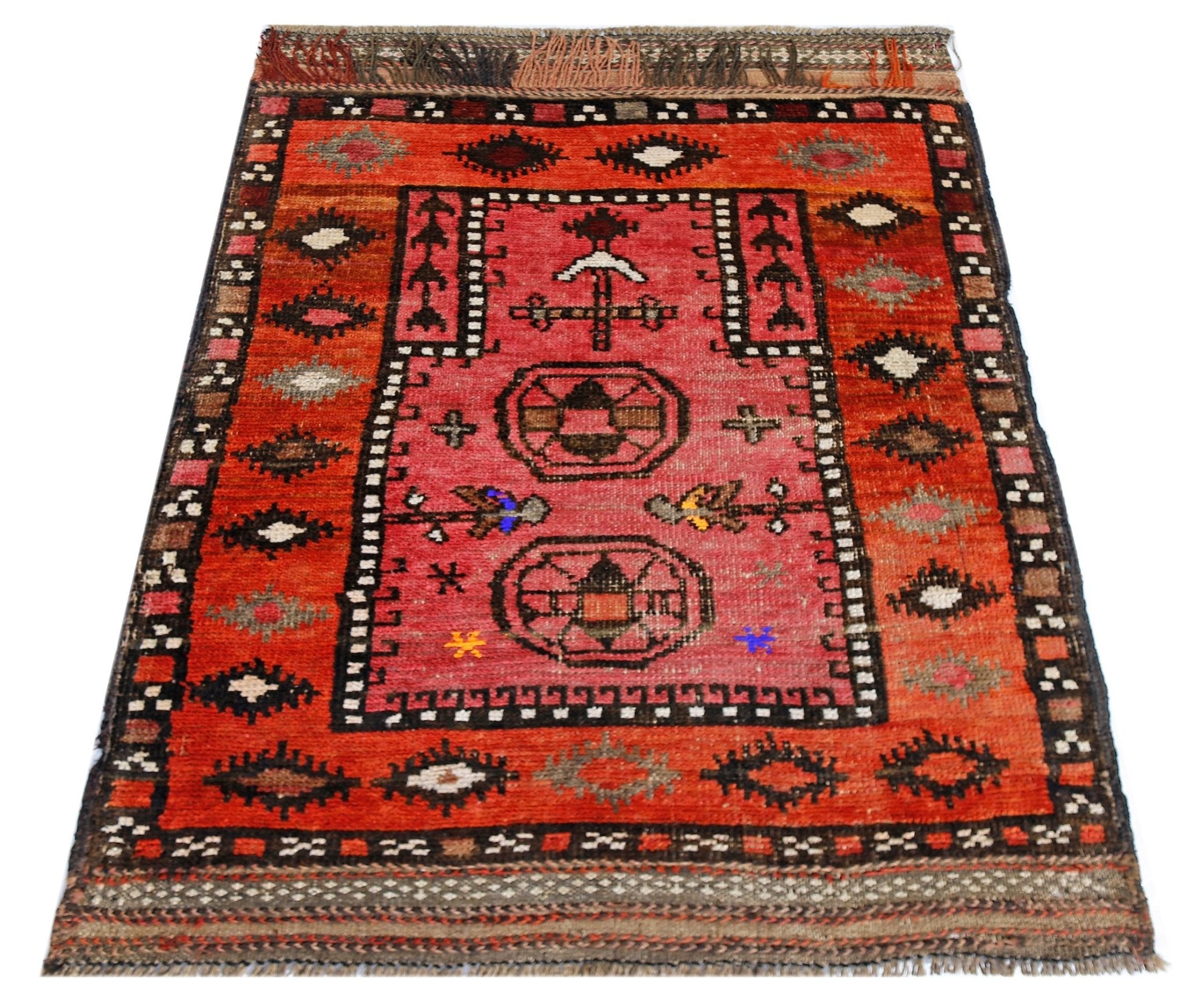 Handmade Mini Tribal Afghan Shepherd's Rug | 106 x 77 cm | 3'6" x 2'6" - Najaf Rugs & Textile