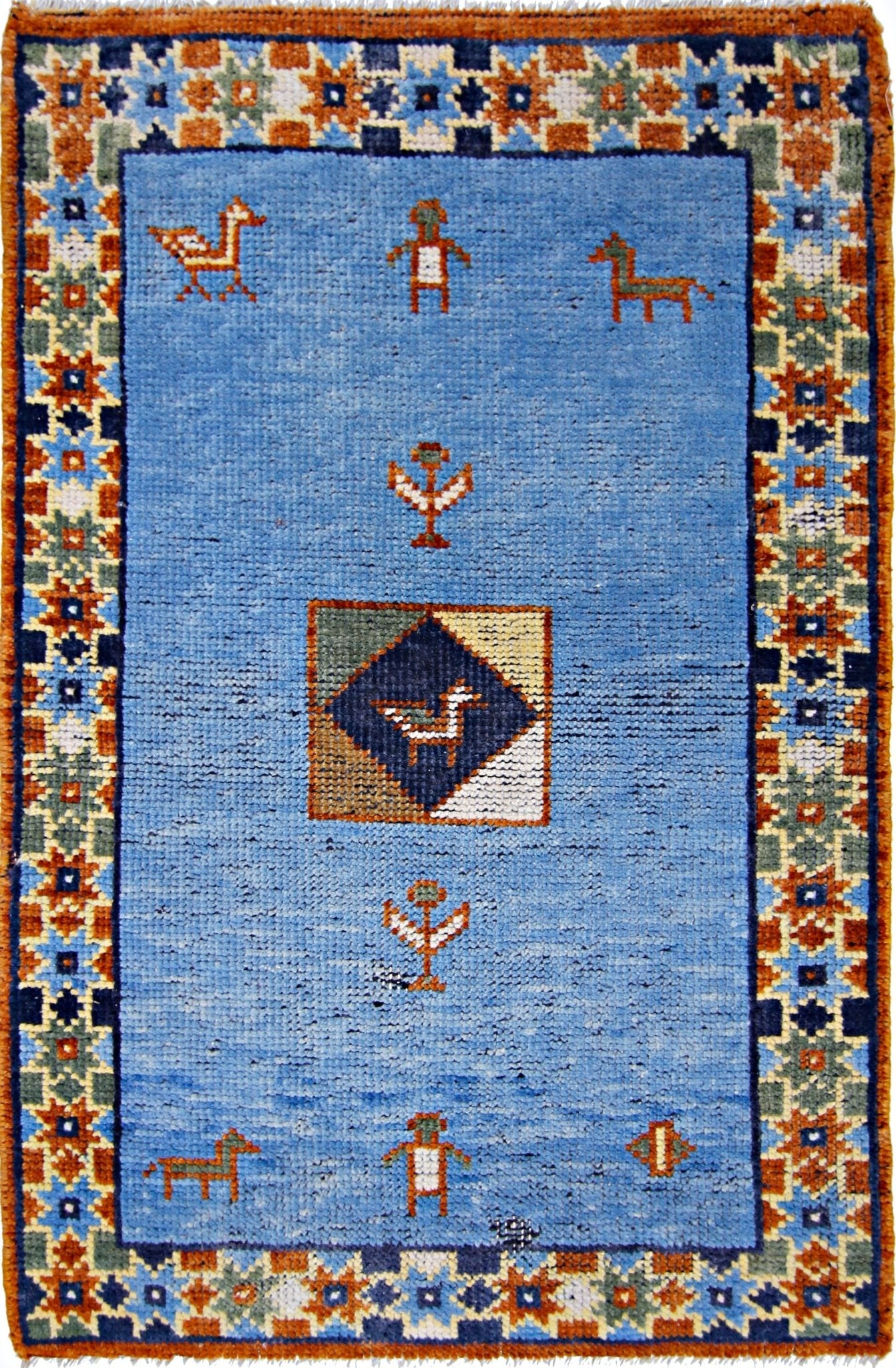 Handmade Mini Tribal Gabbeh Rug | 87 x 57 cm | 2'10" x 1'10" - Najaf Rugs & Textile