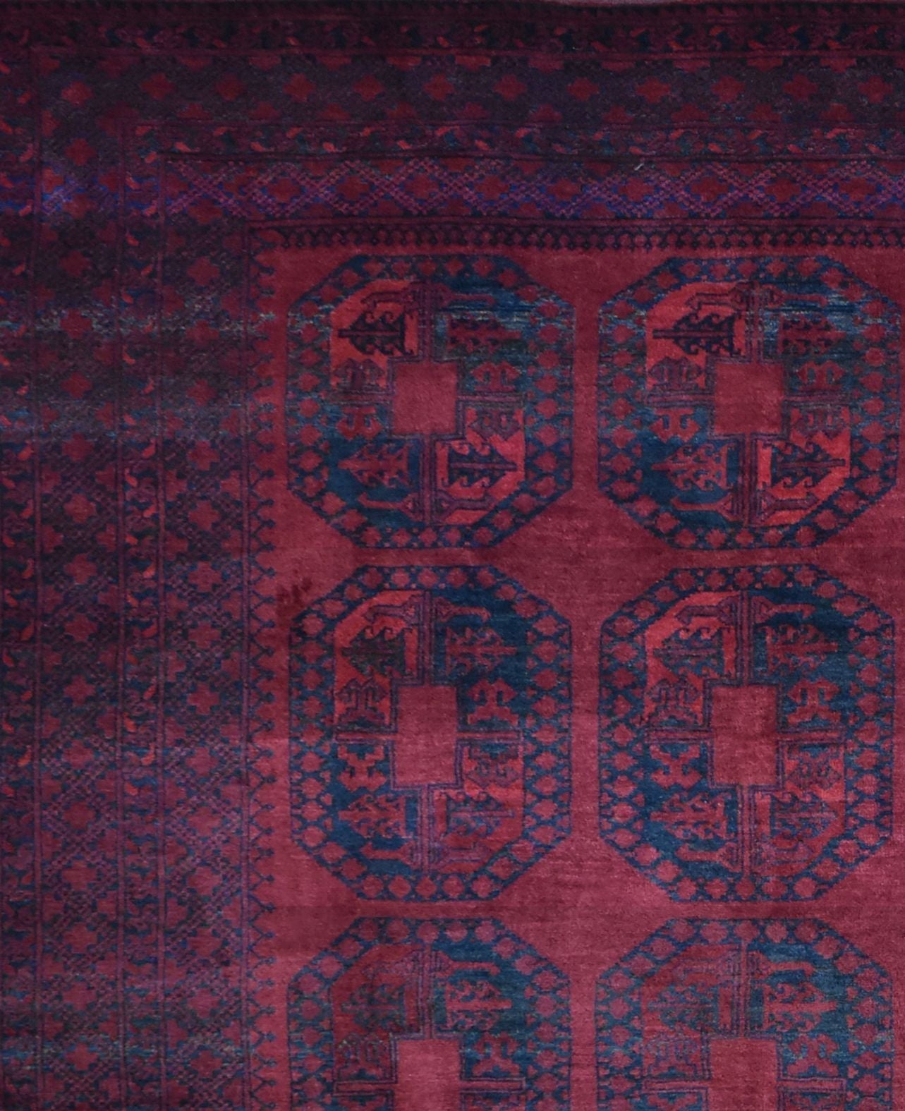 Handmade Old Afghan Turkmen Rug | 295 x 218 cm | 9'6" x 7'1" - Najaf Rugs & Textile