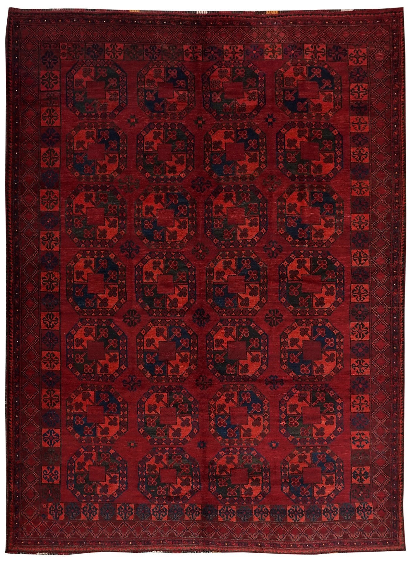 Handmade Old Afghan Turkmen Rug | 317 x 250 cm - Najaf Rugs & Textile