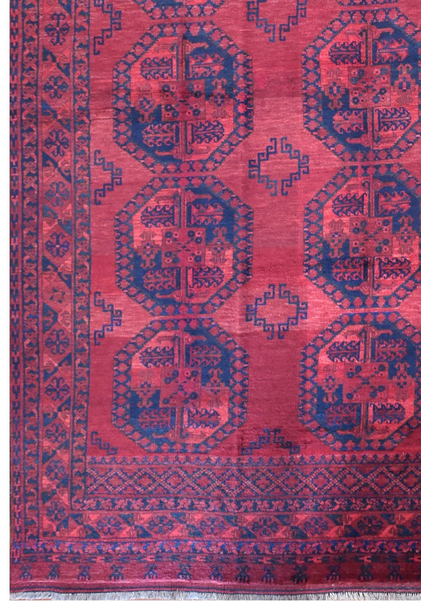 Handmade Old Afghan Turkmen Rug | 328 x 265 cm | 10'7" x 8'7" - Najaf Rugs & Textile