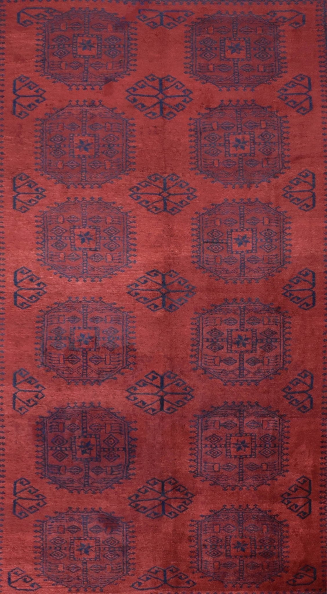 Handmade Old Afghan Turkmen Rug | 337 x 270 cm | 11' x 8'8" - Najaf Rugs & Textile