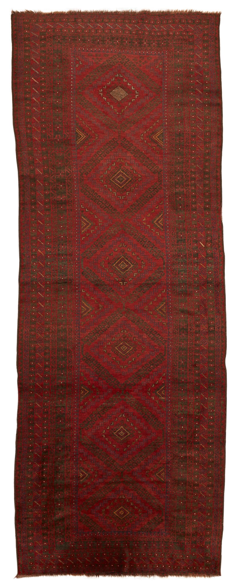 Handmade Old Tribal Shepherd's Rug | 370 x 137 cm | 12'1" x 4'4" - Najaf Rugs & Textile