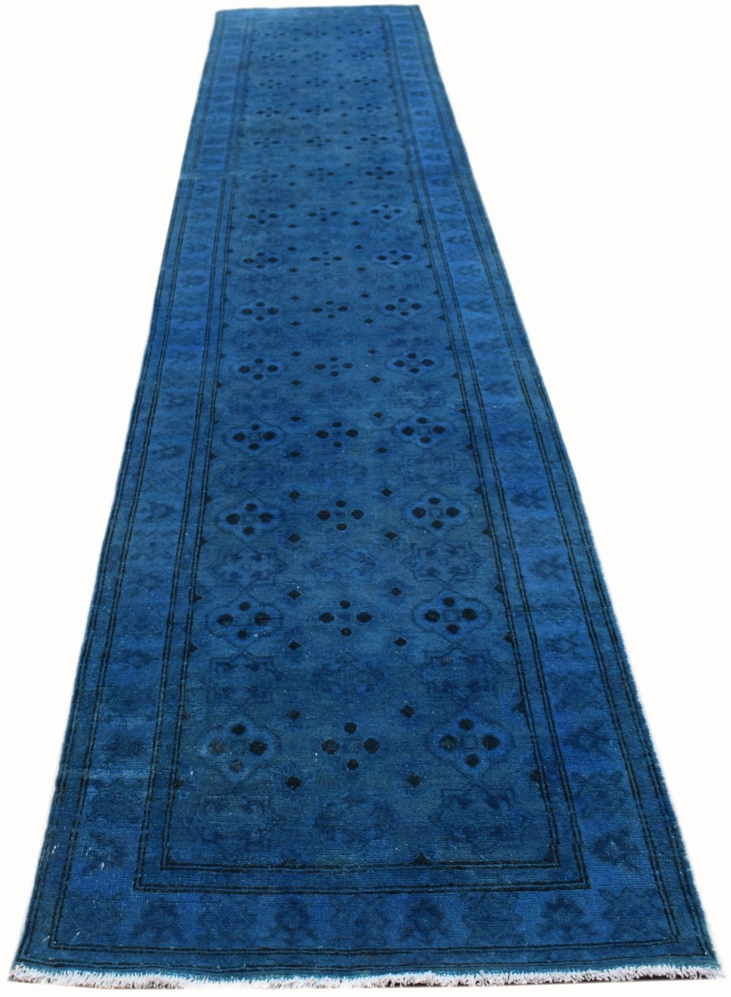 Handmade Overdyed Chobi Hallway Runner | 373 x 79 cm | 12'3" x 2'7" - Najaf Rugs & Textile