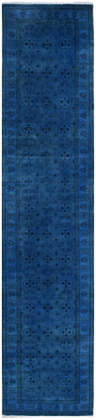 Handmade Overdyed Chobi Hallway Runner | 373 x 79 cm | 12'3" x 2'7" - Najaf Rugs & Textile