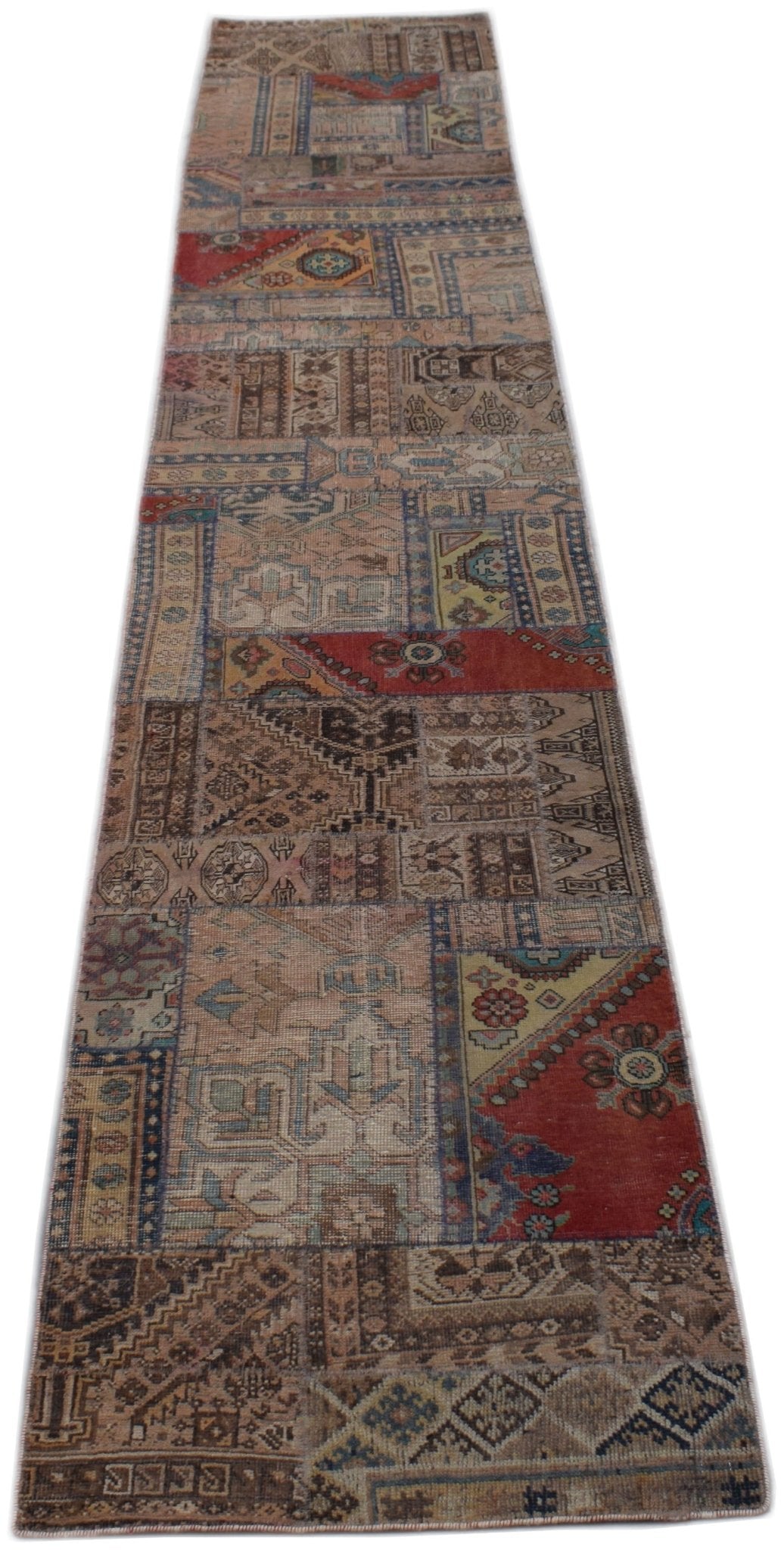 Handmade Patchwork Hallway Runner | 450 x 81 cm | 14'9" x 2'8" - Najaf Rugs & Textile