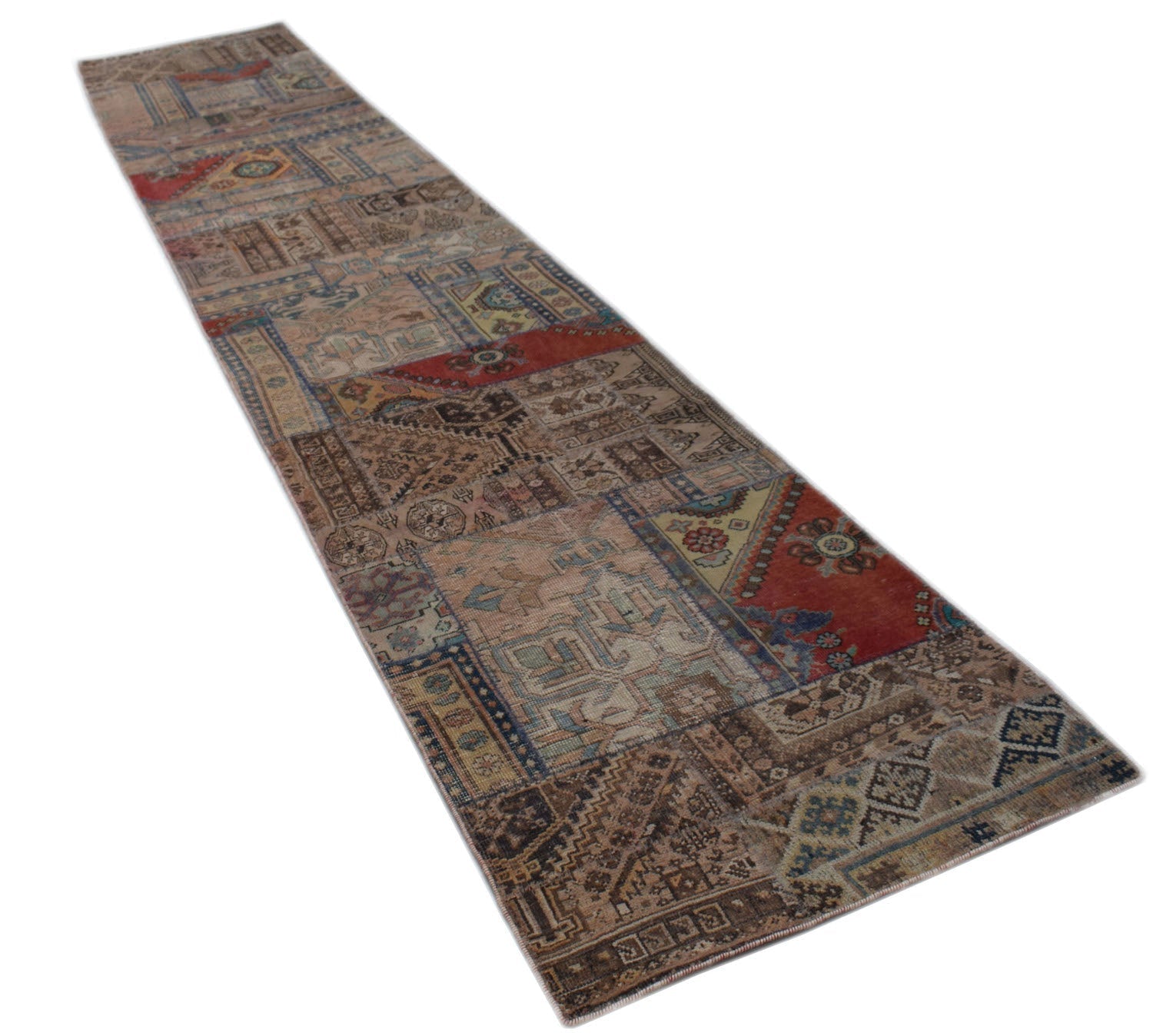 Handmade Patchwork Hallway Runner | 450 x 81 cm | 14'9" x 2'8" - Najaf Rugs & Textile