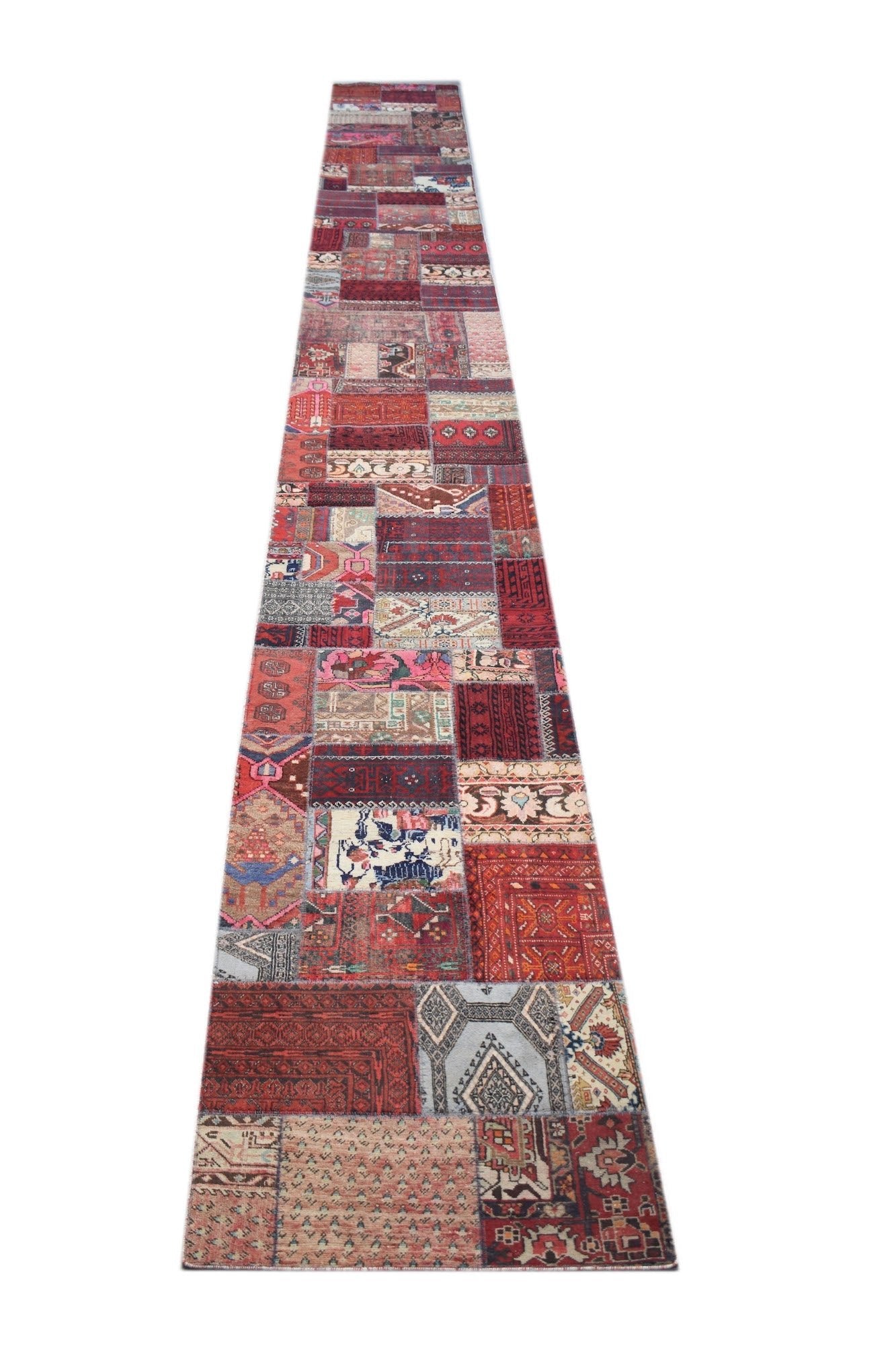 Handmade Patchwork Hallway Runner | 802 x 82 cm | 26'4" x 2'8" - Najaf Rugs & Textile