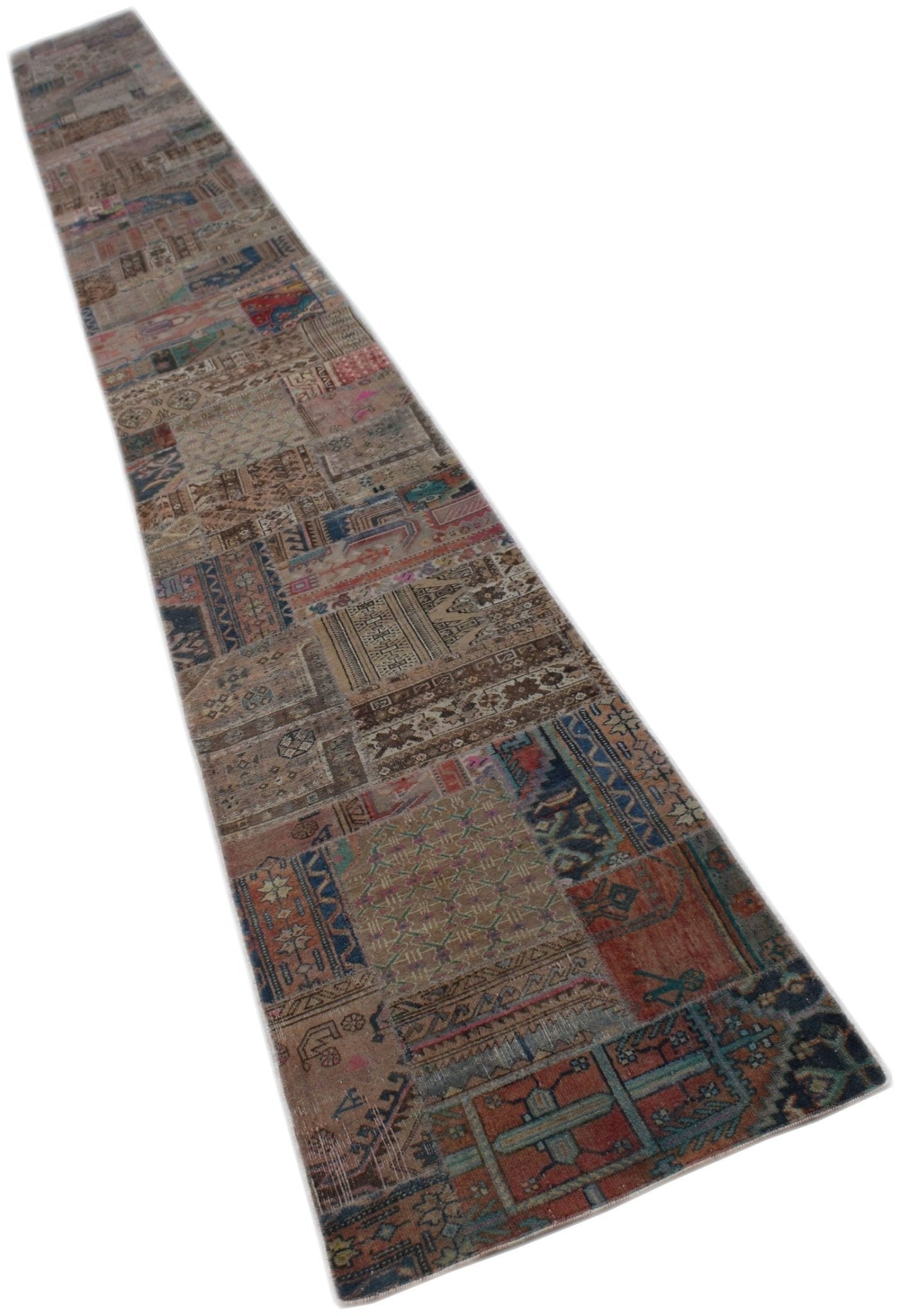 Handmade Patchwork Hallway Runner | 905 x 80 cm | 29'8" x 2'8" - Najaf Rugs & Textile