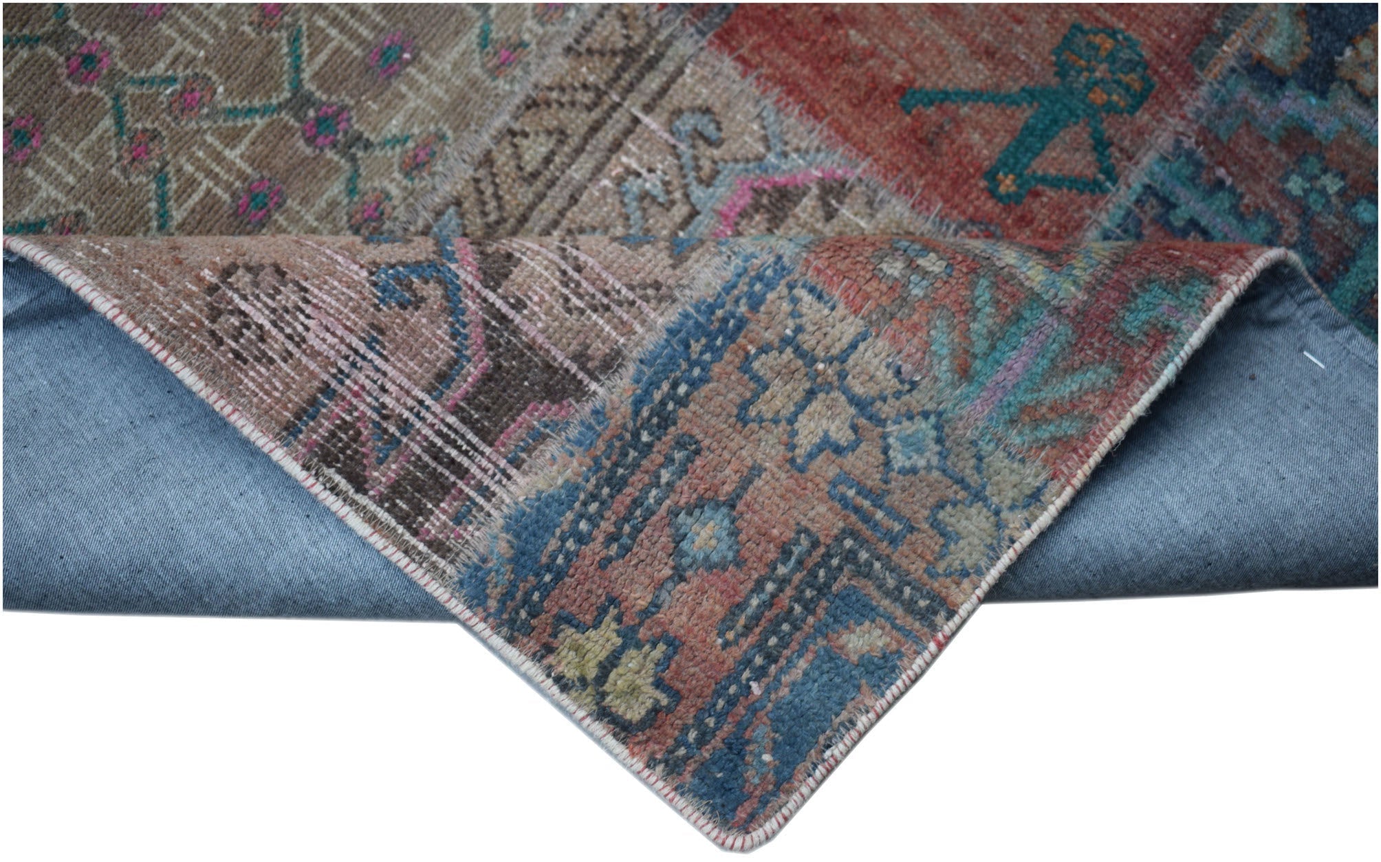 Handmade Patchwork Hallway Runner | 905 x 80 cm | 29'8" x 2'8" - Najaf Rugs & Textile