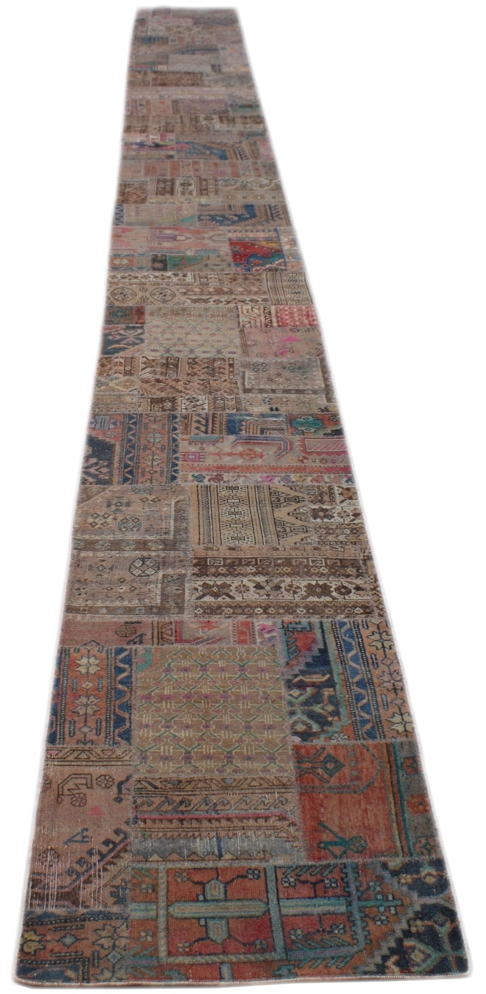 Handmade Patchwork Hallway Runner | 905 x 80 cm | 29'8" x 2'8" - Najaf Rugs & Textile