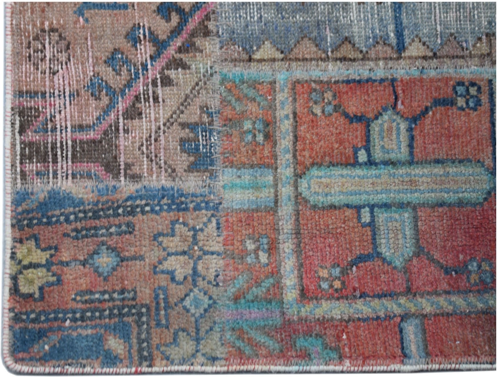 Handmade Patchwork Hallway Runner | 905 x 80 cm | 29'8" x 2'8" - Najaf Rugs & Textile