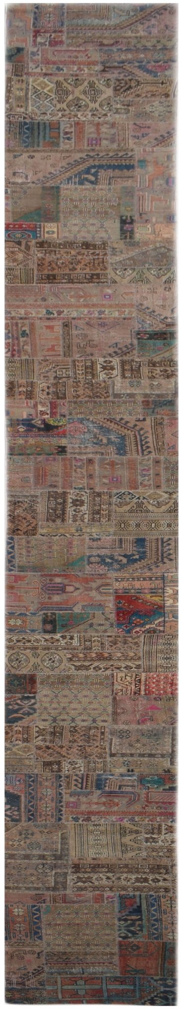 Handmade Patchwork Hallway Runner | 905 x 80 cm | 29'8" x 2'8" - Najaf Rugs & Textile