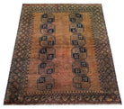 Handmade Semi-Antique Afghan Turkmen Rug | 137 x 105 cm | 4'6" x 3'6" - Najaf Rugs & Textile