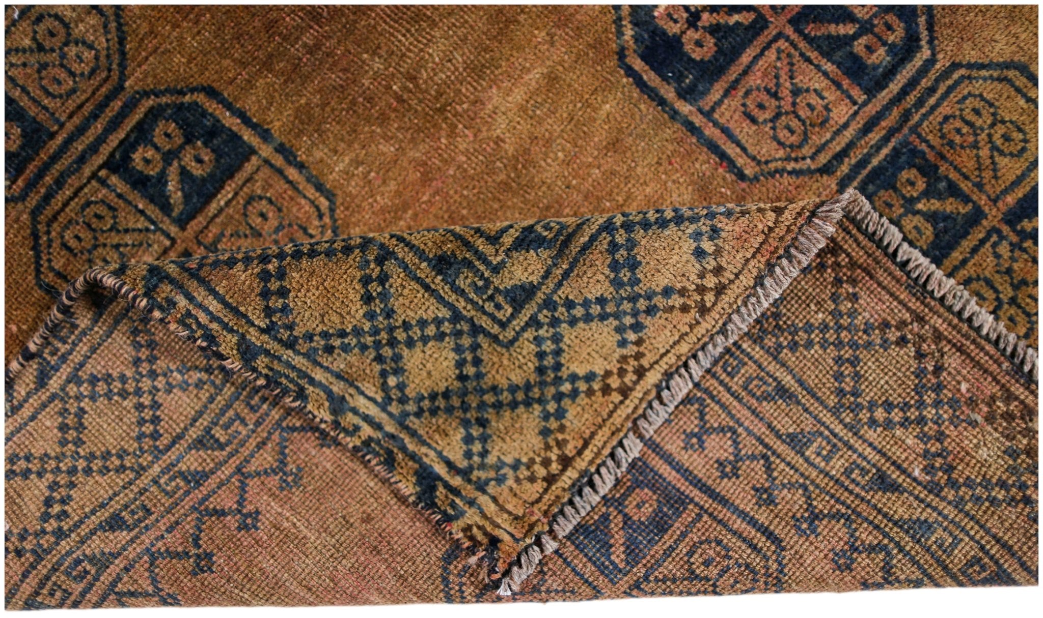 Handmade Semi-Antique Afghan Turkmen Rug | 137 x 105 cm | 4'6" x 3'6" - Najaf Rugs & Textile