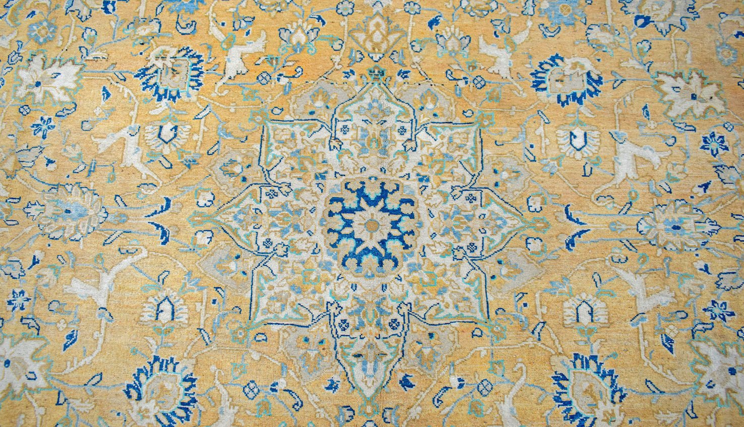 Handmade Semi-Antique Persian Kashan Rug | 415 x 270 cm | 13'8" x 8'10" - Najaf Rugs & Textile