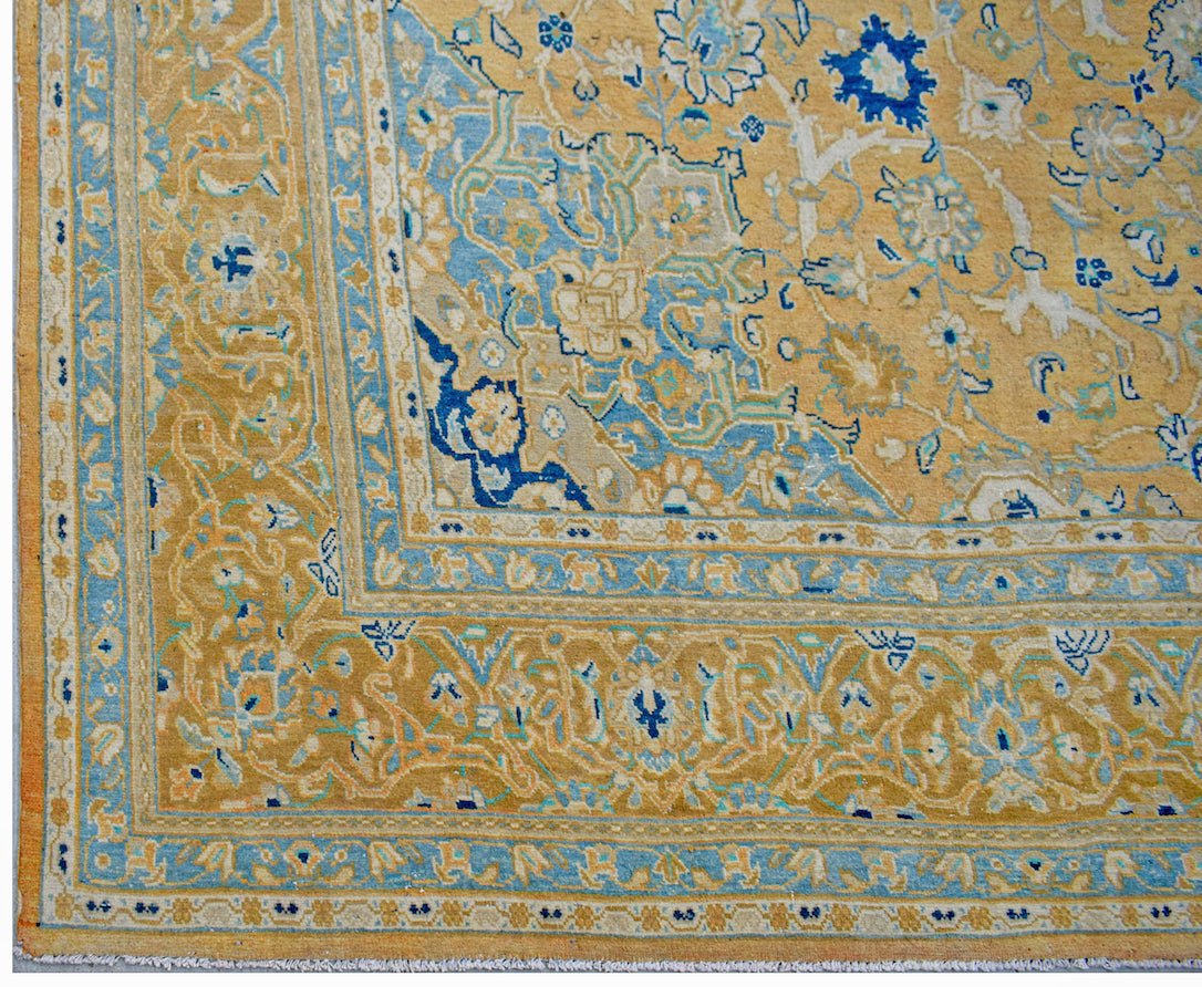 Handmade Semi-Antique Persian Kashan Rug | 415 x 270 cm | 13'8" x 8'10" - Najaf Rugs & Textile