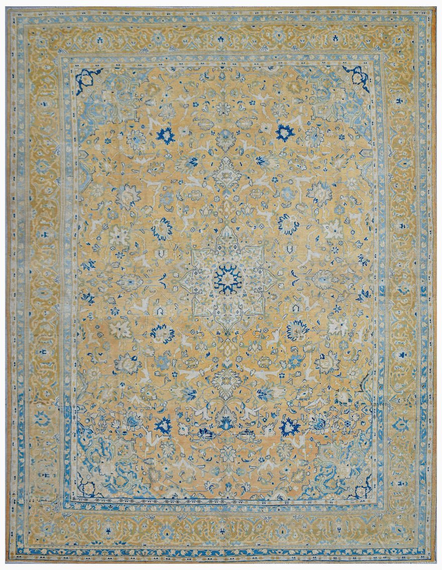 Handmade Semi-Antique Persian Kashan Rug | 415 x 270 cm | 13'8" x 8'10" - Najaf Rugs & Textile