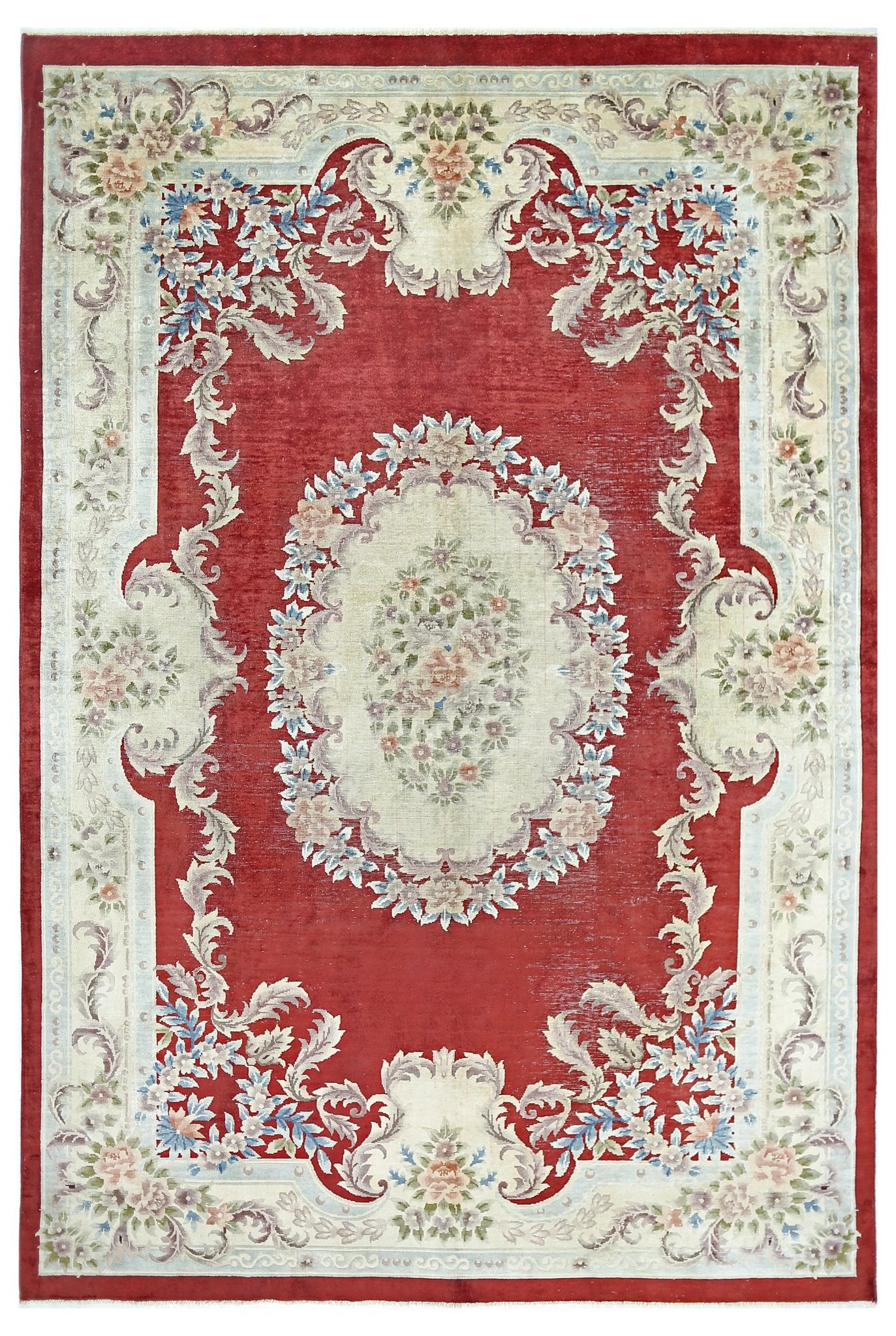 Handmade Silk Chinese Aubusson Rug | 269 x 178 cm | 8'10" x 5'10" - Najaf Rugs & Textile