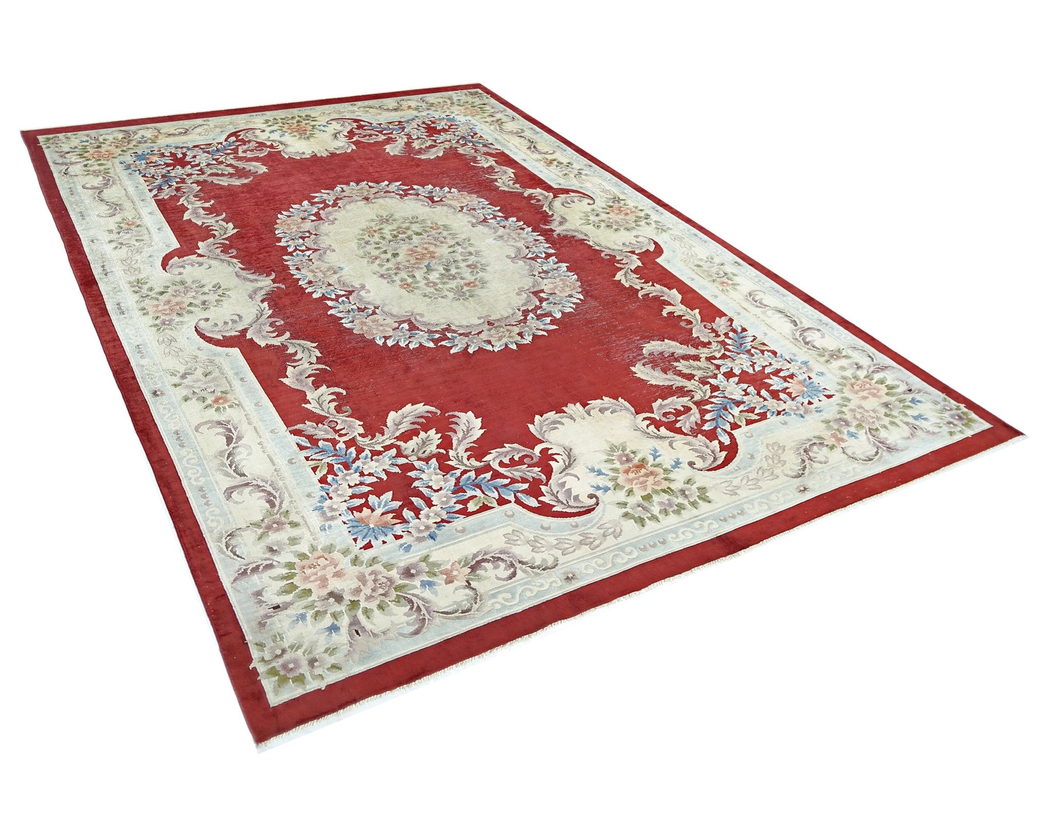 Handmade Silk Chinese Aubusson Rug | 269 x 178 cm | 8'10" x 5'10" - Najaf Rugs & Textile