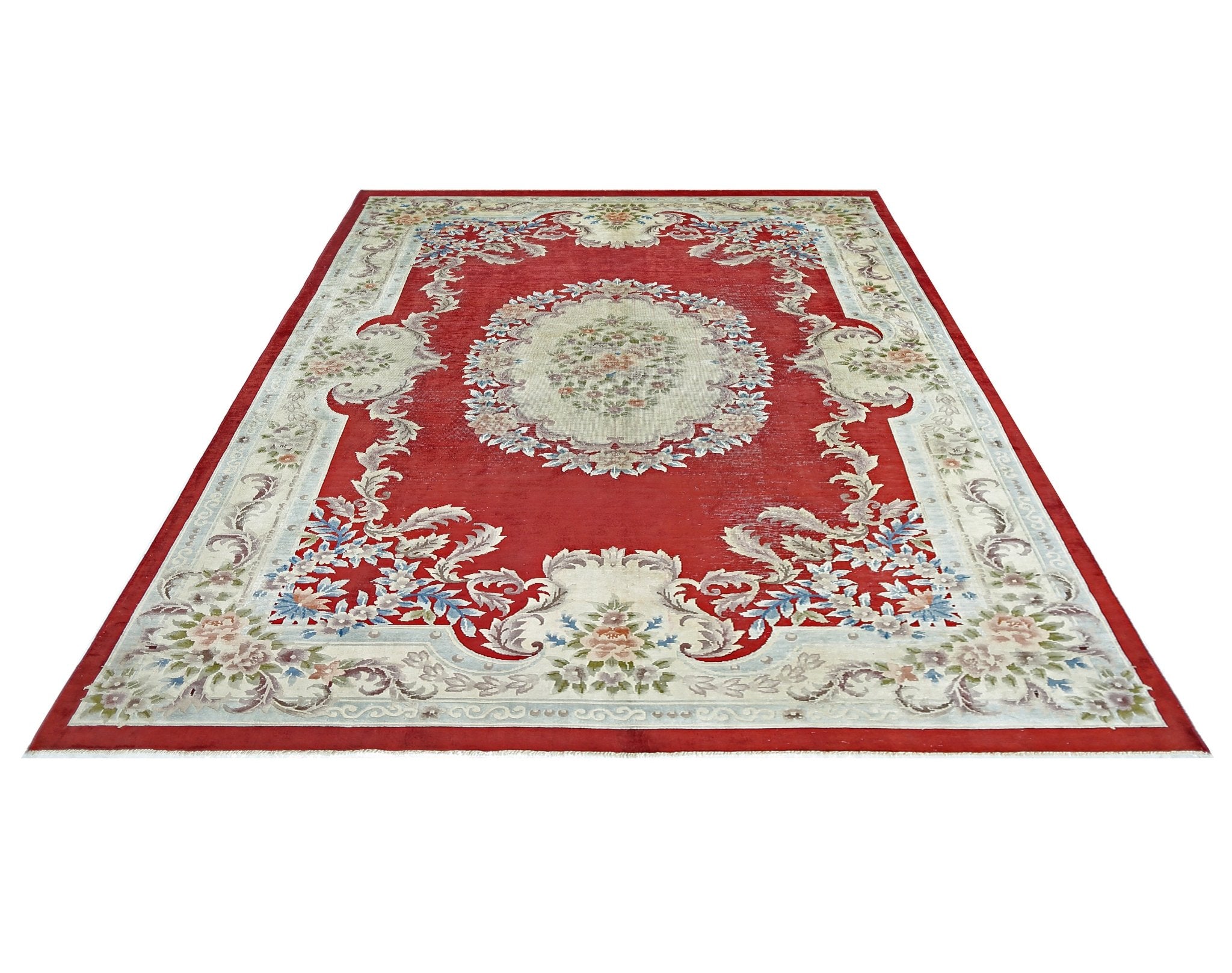 Handmade Silk Chinese Aubusson Rug | 269 x 178 cm | 8'10" x 5'10" - Najaf Rugs & Textile