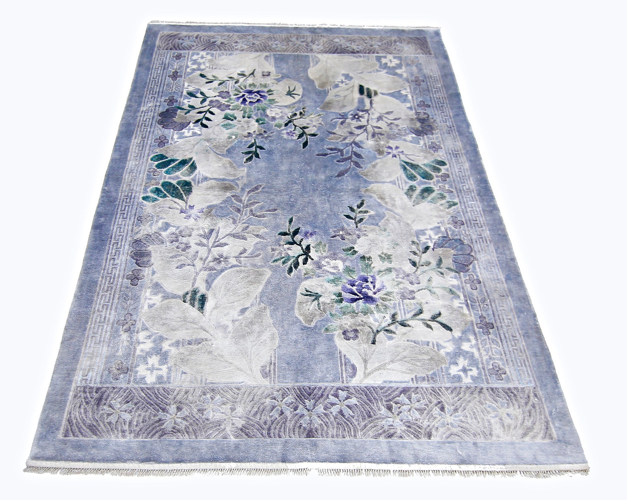 Handmade Silk Chinese Pictorial Rug | 180 x 123 cm | 5'10" x 4' - Najaf Rugs & Textile