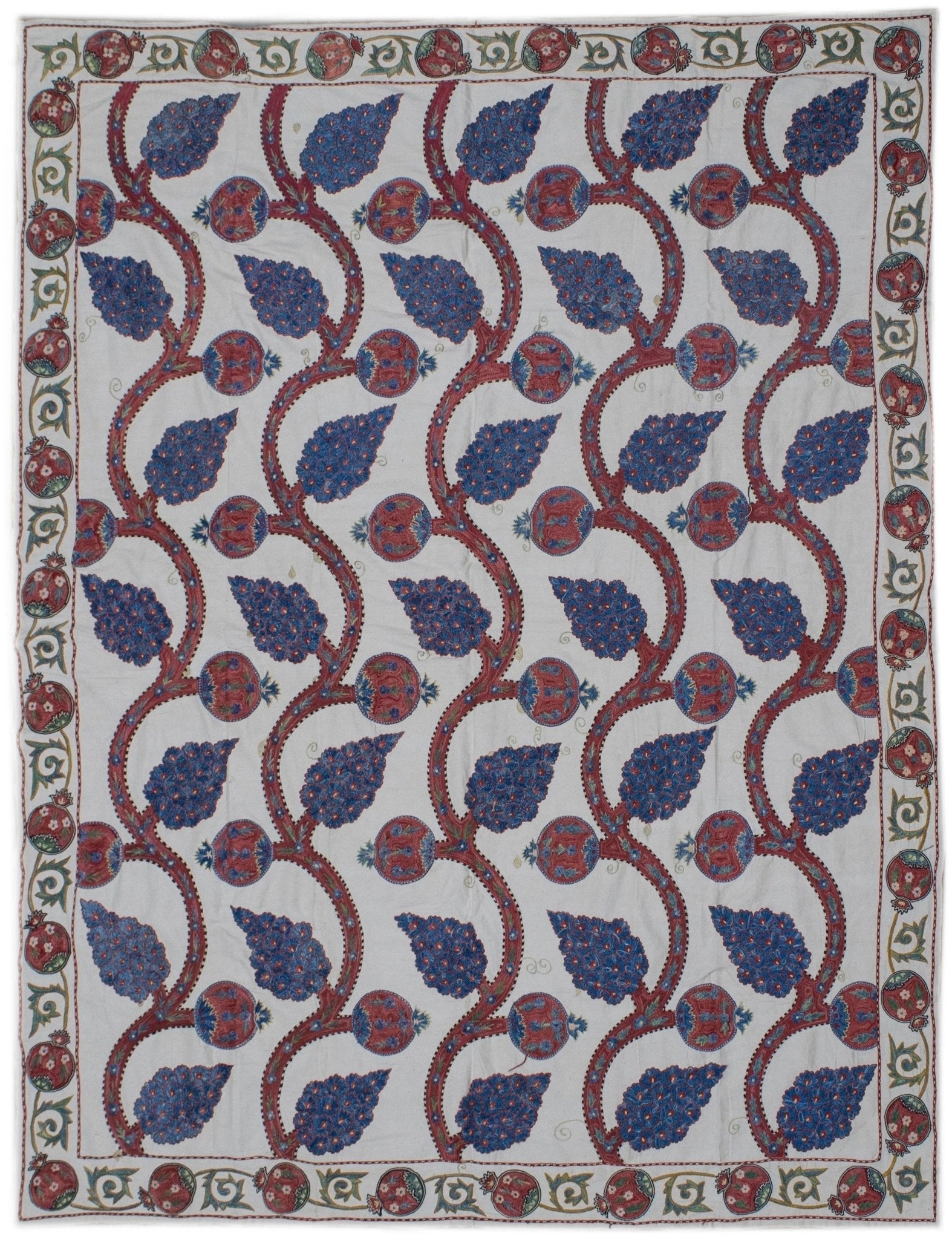 Handmade Silk & Cotton Uzbek Suzani | 185 x 155 cm - Najaf Rugs & Textile