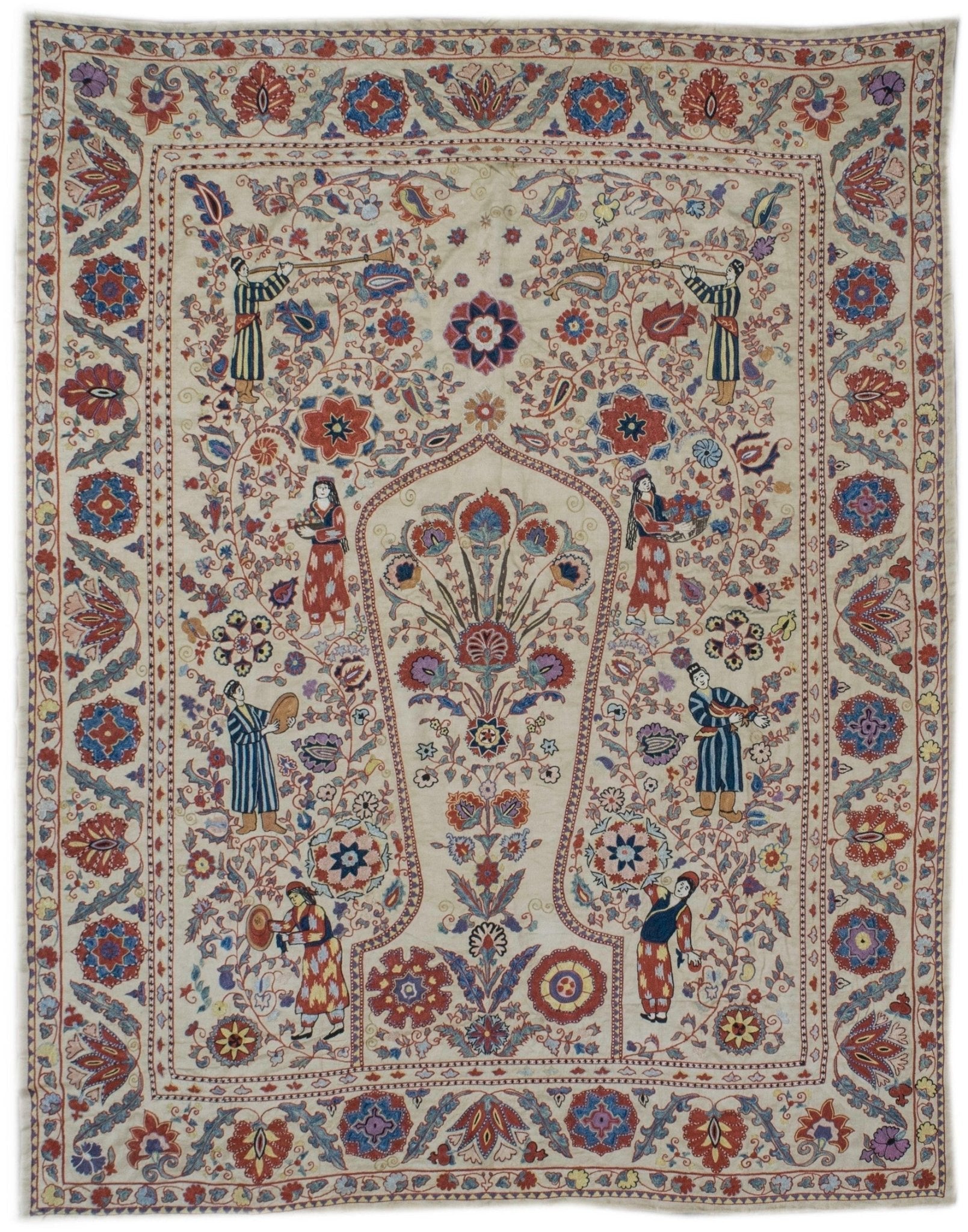 Handmade Silk Uzbek Suzani | 186 x 145 cm - Najaf Rugs & Textile