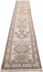 Handmade Super Afghan Kazakh Hallway Runner | 1015 x 92 cm | 33'3" x 3' - Najaf Rugs & Textile