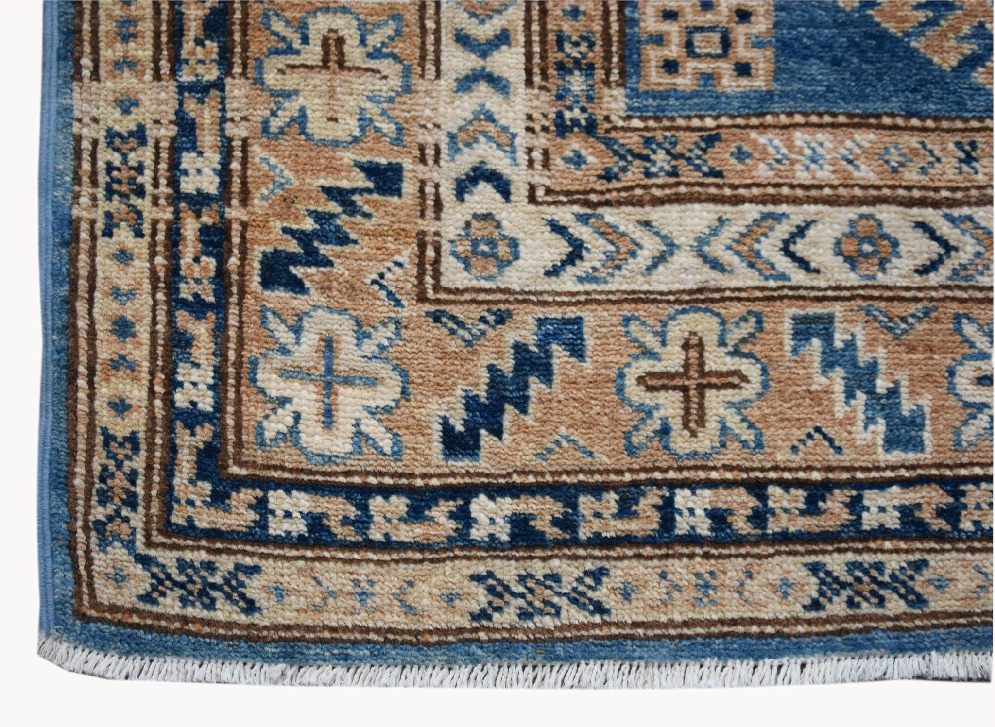 Handmade Super Afghan Kazakh Hallway Runner | 1147 x 87 cm | 37'8" x 2'10" - Najaf Rugs & Textile