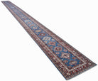 Handmade Super Afghan Kazakh Hallway Runner | 1147 x 88 cm | 37'8" x 2'11" - Najaf Rugs & Textile