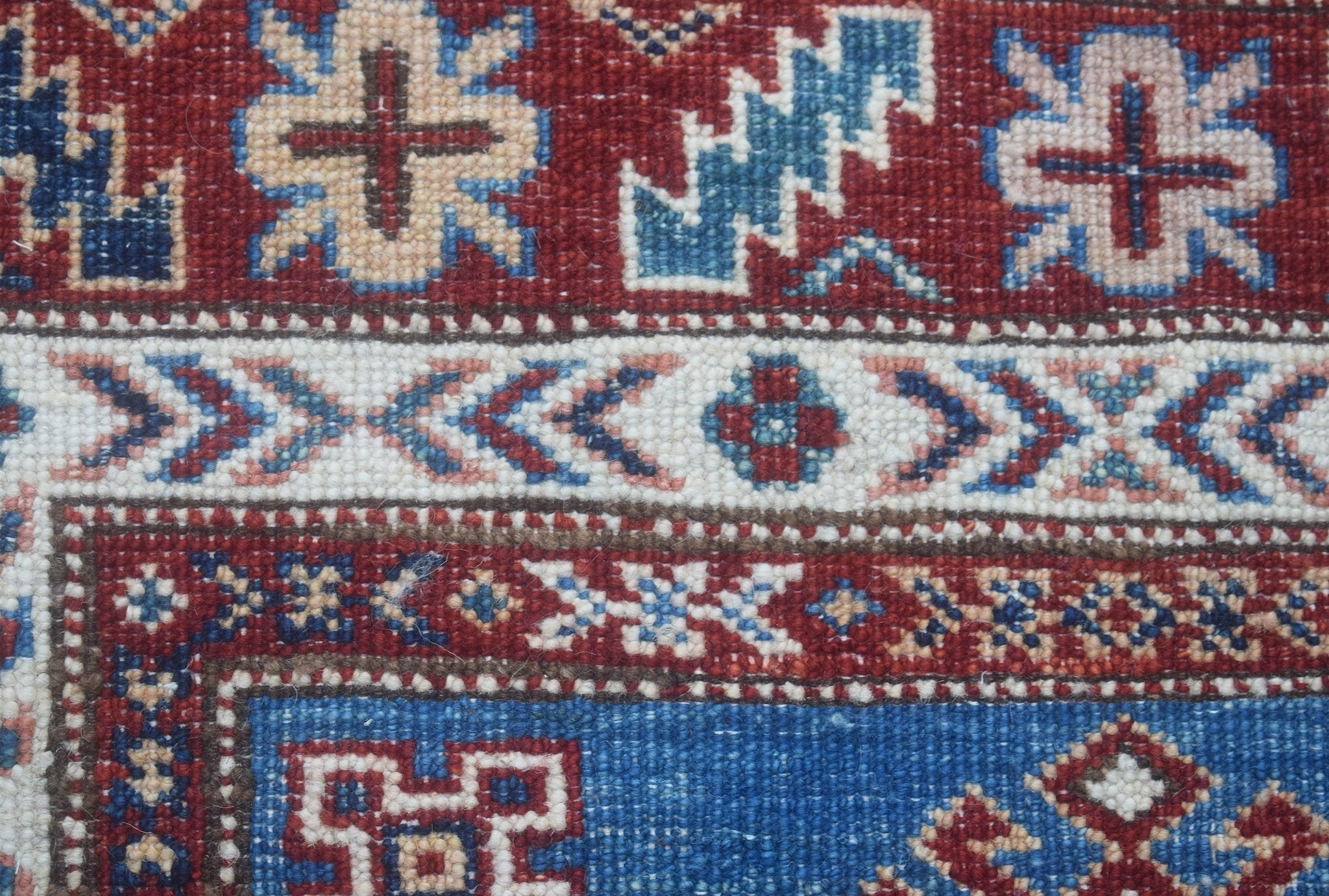 Handmade Super Afghan Kazakh Hallway Runner | 1147 x 88 cm | 37'8" x 2'11" - Najaf Rugs & Textile