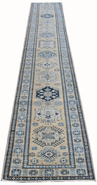 Handmade Super Afghan Kazakh Hallway Runner | 582 x 84 cm | 19'10" x 2'9" - Najaf Rugs & Textile