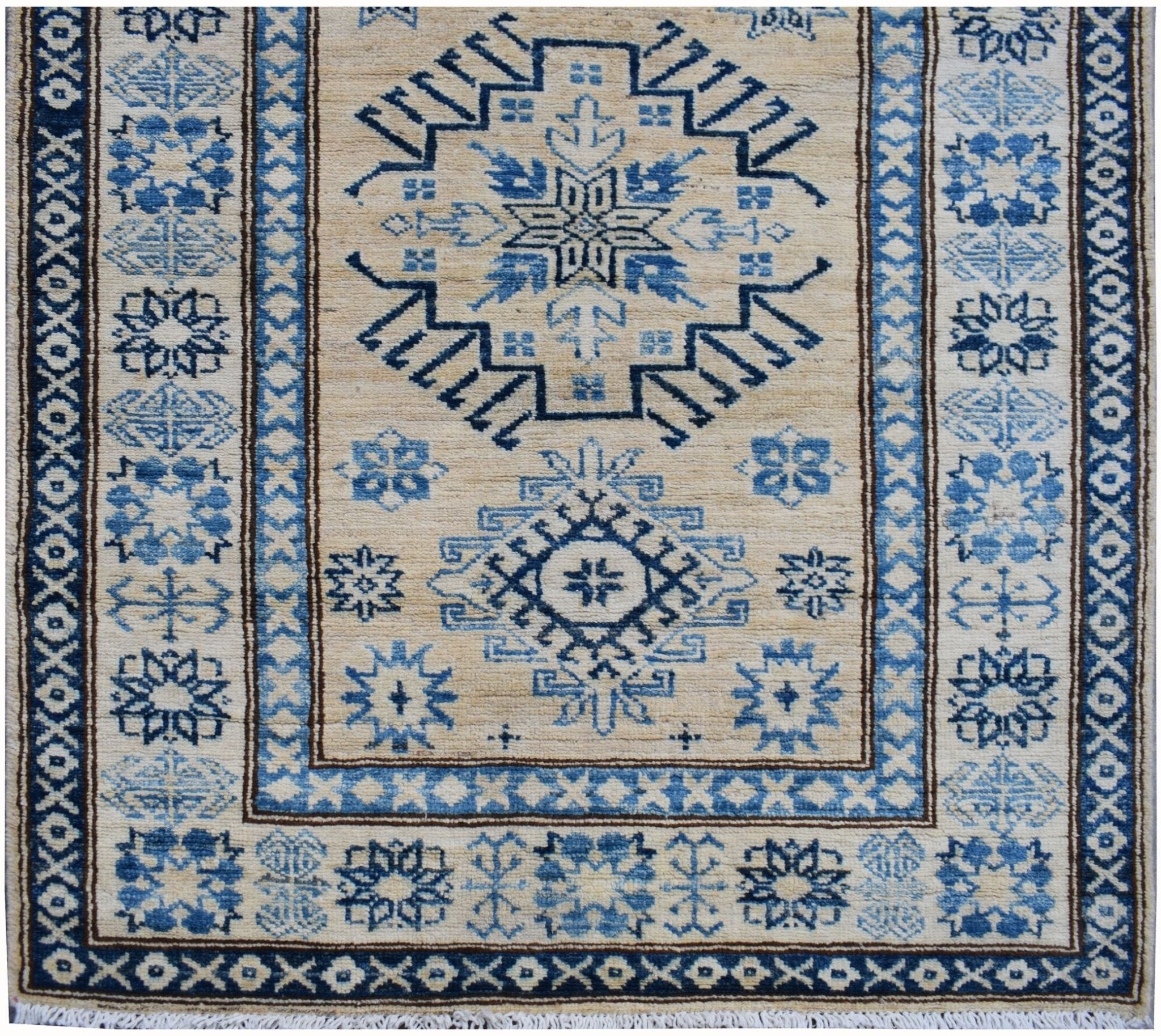 Handmade Super Afghan Kazakh Hallway Runner | 582 x 84 cm | 19'10" x 2'9" - Najaf Rugs & Textile