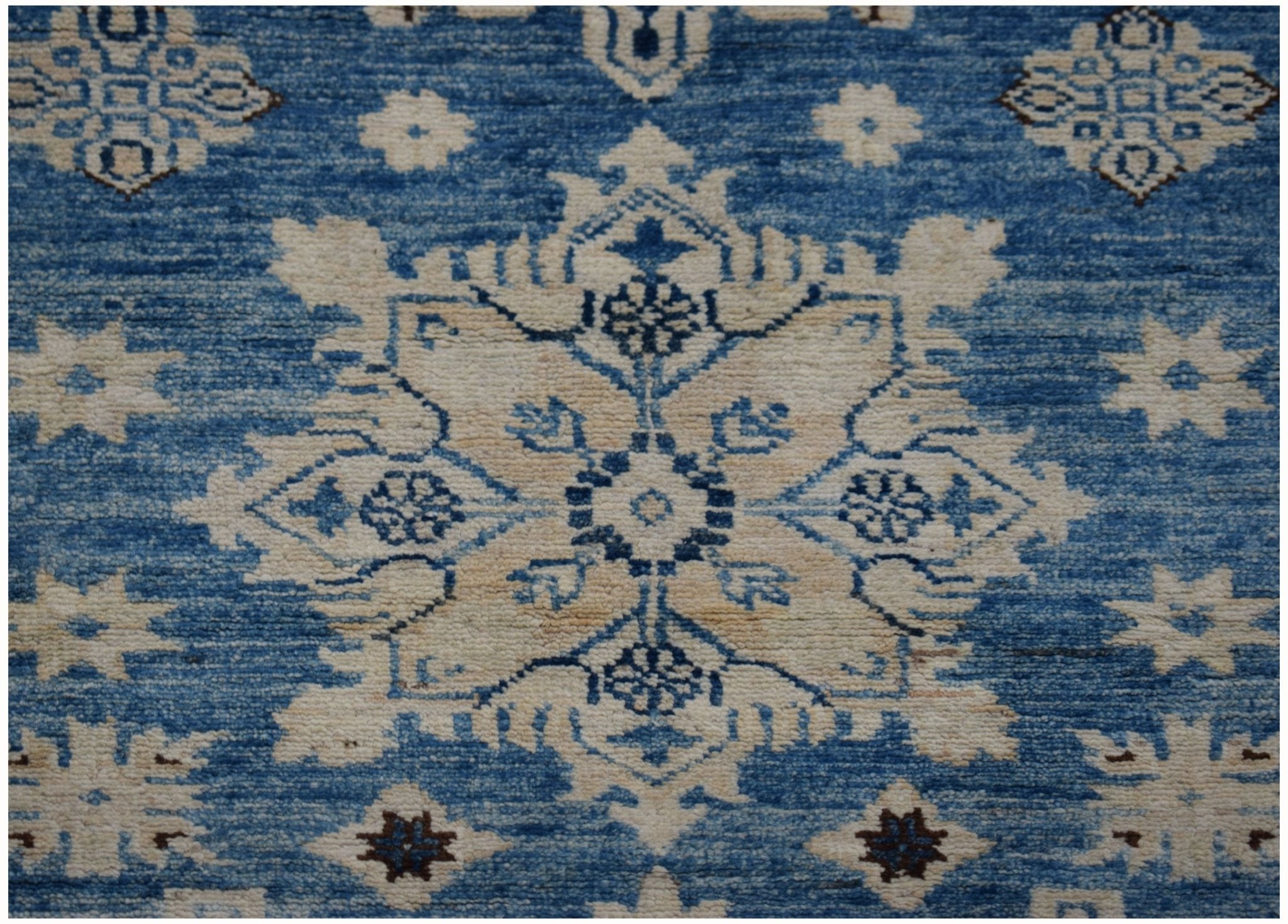 Handmade Super Afghan Kazakh Hallway Runner | 614 x 88 cm | 20'2" x 2'11" - Najaf Rugs & Textile