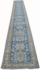 Handmade Super Afghan Kazakh Hallway Runner | 614 x 88 cm | 20'2" x 2'11" - Najaf Rugs & Textile