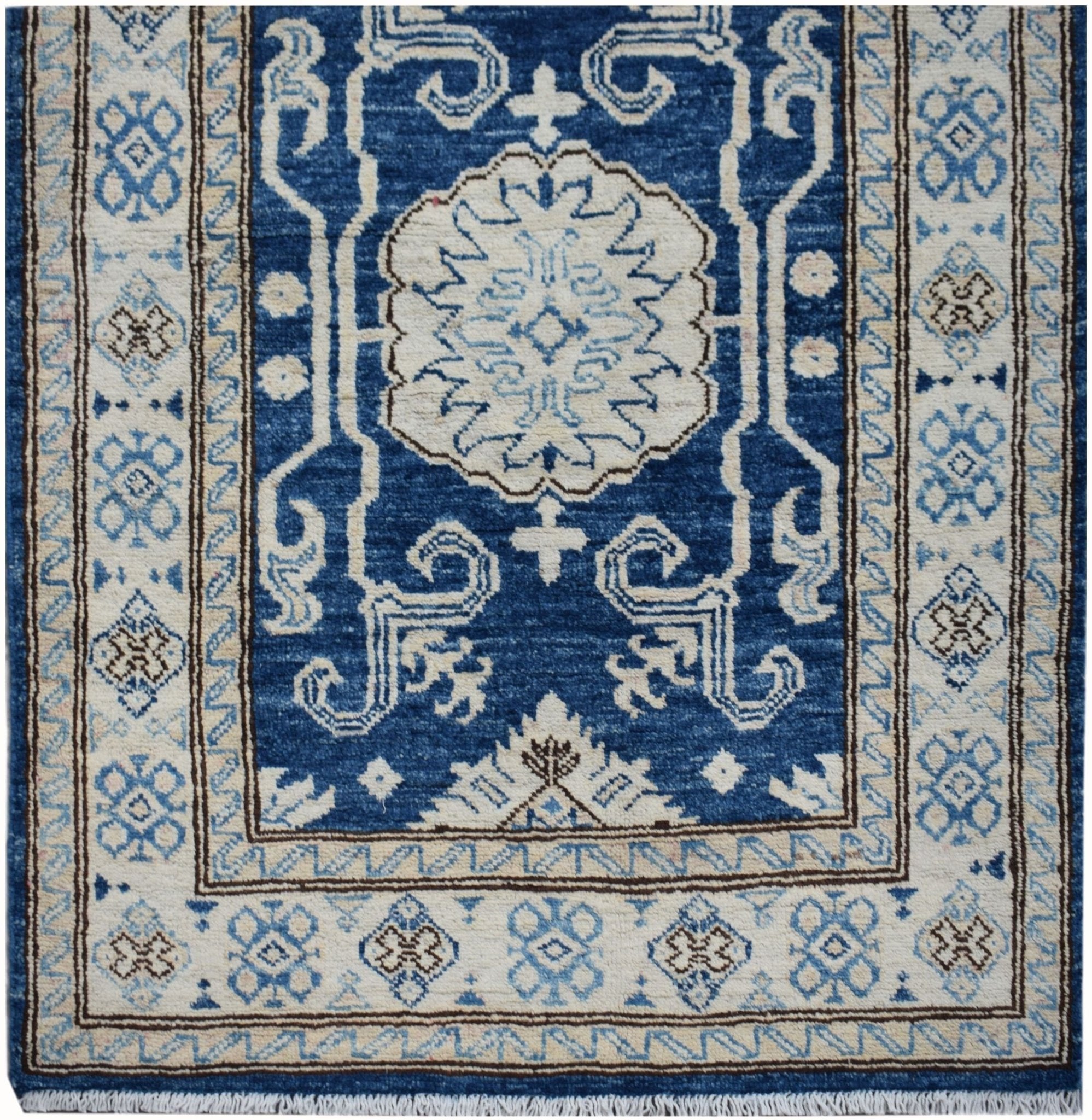 Handmade Super Afghan Kazakh Hallway Runner | 615 x 78 cm | 20'2" x 2'7" - Najaf Rugs & Textile