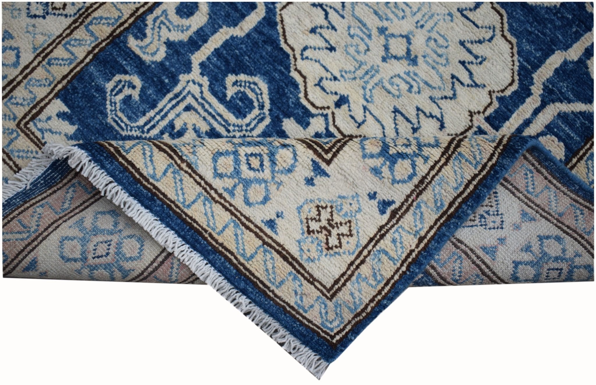 Handmade Super Afghan Kazakh Hallway Runner | 615 x 78 cm | 20'2" x 2'7" - Najaf Rugs & Textile