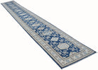 Handmade Super Afghan Kazakh Hallway Runner | 616 x 80 cm | 20'3" x 2'7" - Najaf Rugs & Textile