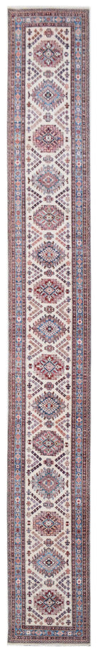 Handmade Super Afghan Kazakh Hallway Runner | 669 x 84 cm | 21'11" x 2'9" - Najaf Rugs & Textile