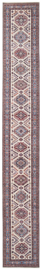 Handmade Super Afghan Kazakh Hallway Runner | 669 x 90 cm | 21'11" x 3' - Najaf Rugs & Textile