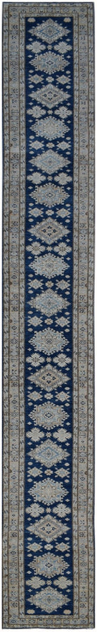 Handmade Super Afghan Kazakh Hallway Runner | 685 x 77 cm | 22'4" x 2'6" - Najaf Rugs & Textile