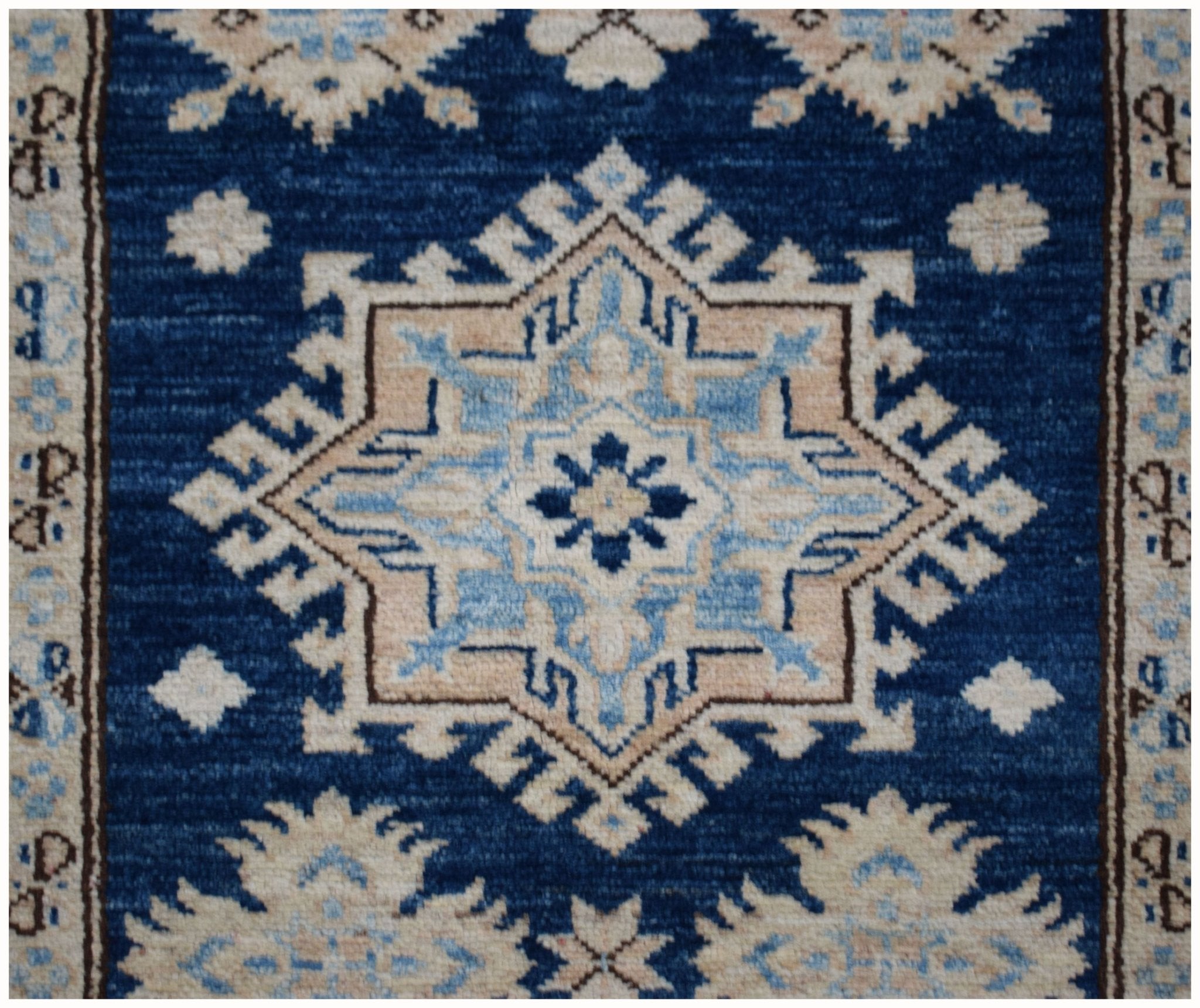 Handmade Super Afghan Kazakh Hallway Runner | 685 x 77 cm | 22'4" x 2'6" - Najaf Rugs & Textile