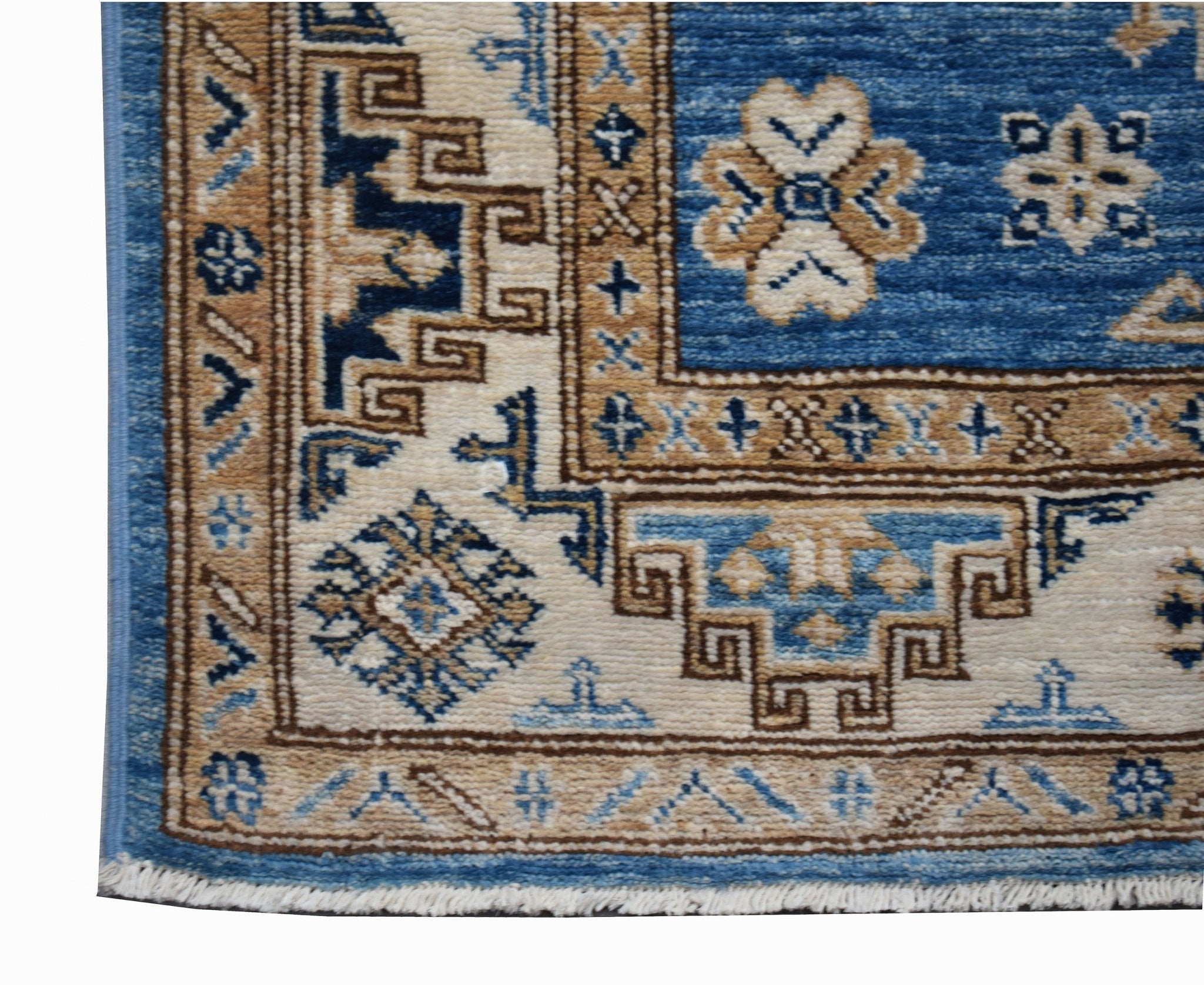 Handmade Super Afghan Kazakh Hallway Runner | 774 x 81 cm | 25'5" x 2'8" - Najaf Rugs & Textile