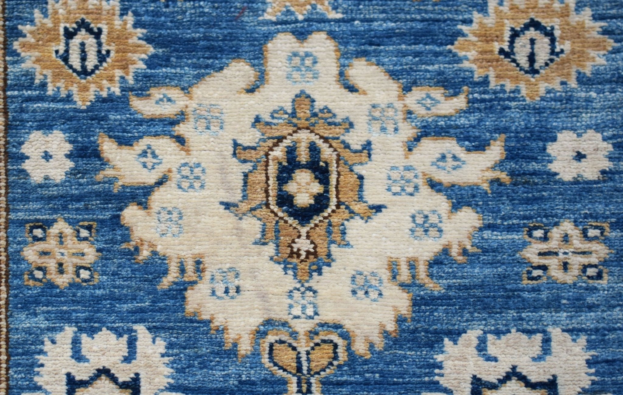 Handmade Super Afghan Kazakh Hallway Runner | 774 x 81 cm | 25'5" x 2'8" - Najaf Rugs & Textile