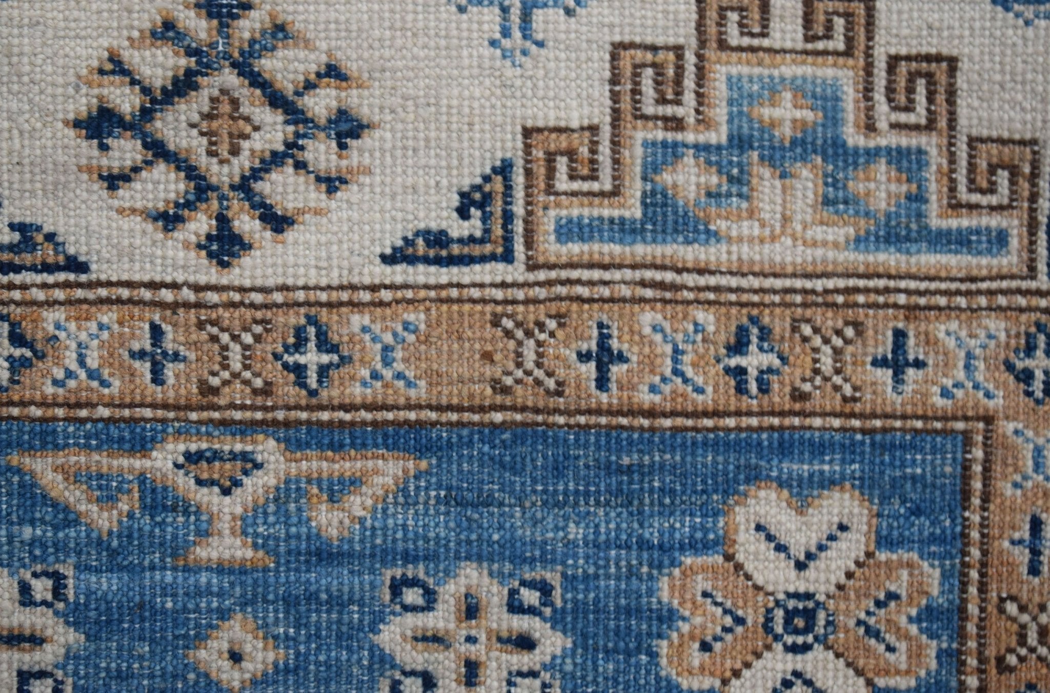 Handmade Super Afghan Kazakh Hallway Runner | 777 x 88 cm | 25'6" x 2'11" - Najaf Rugs & Textile