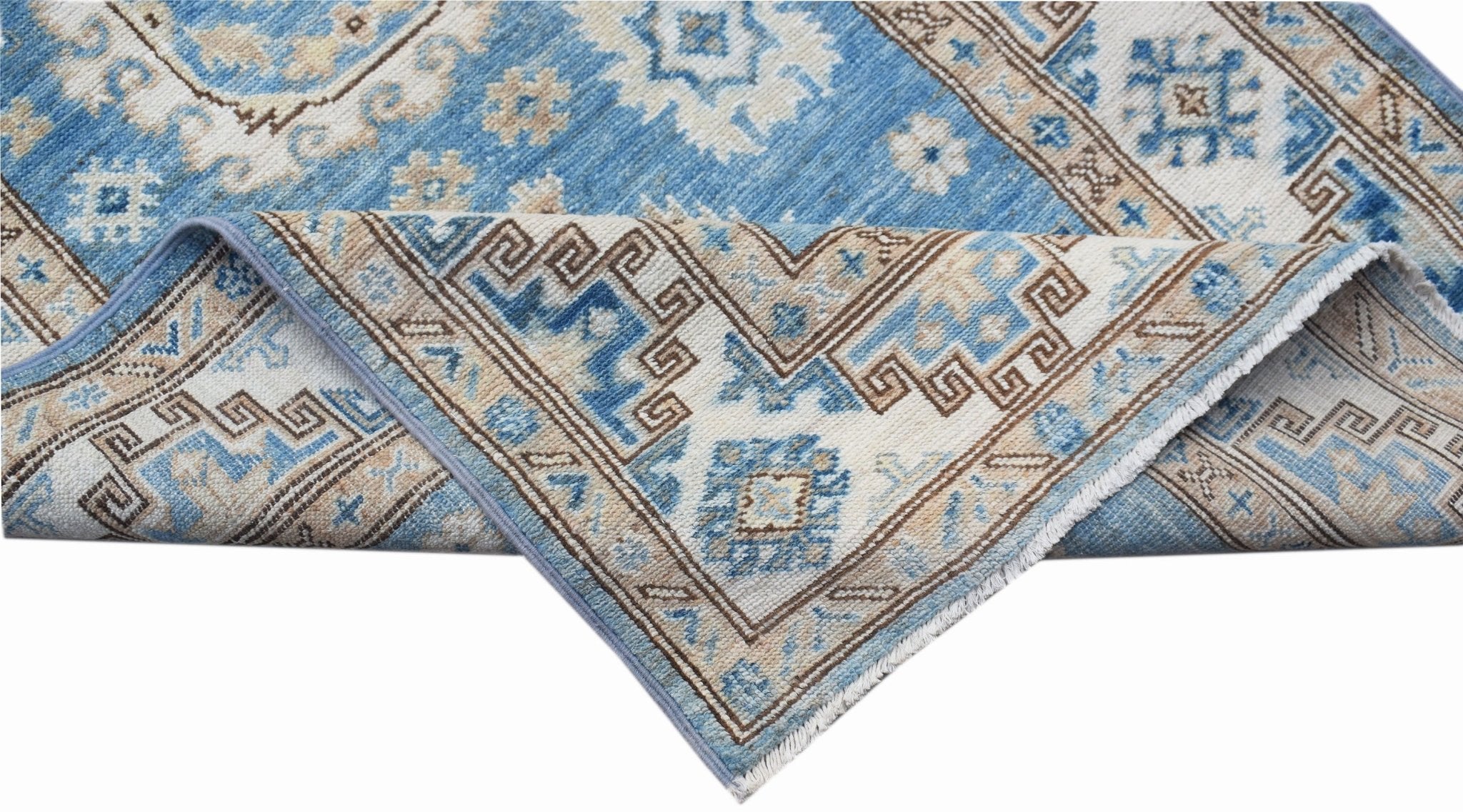 Handmade Super Kazakh Hallway Runner | 565 x 80 cm | 18'7" x 2'7" - Najaf Rugs & Textile