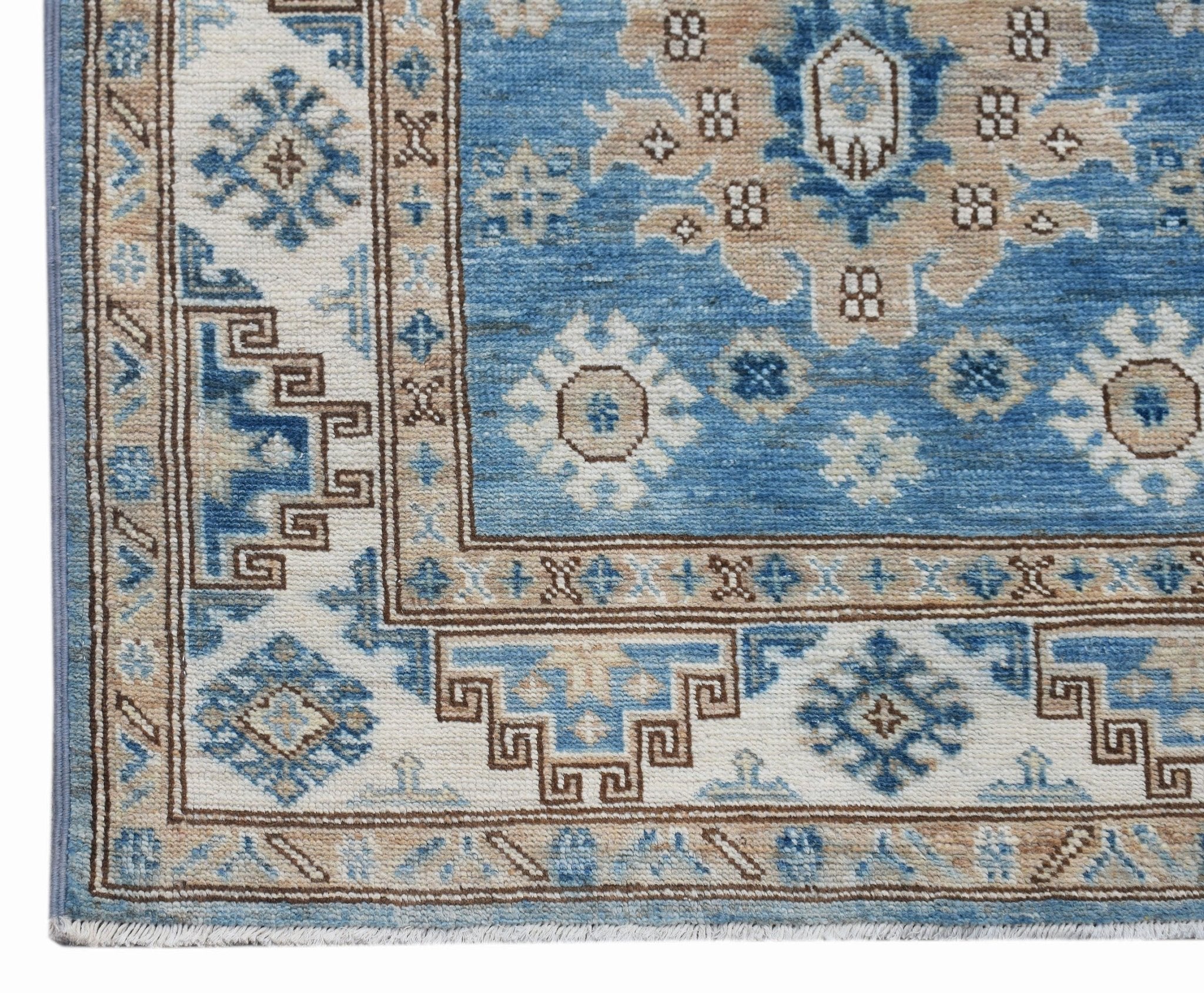 Handmade Super Kazakh Hallway Runner | 565 x 80 cm | 18'7" x 2'7" - Najaf Rugs & Textile