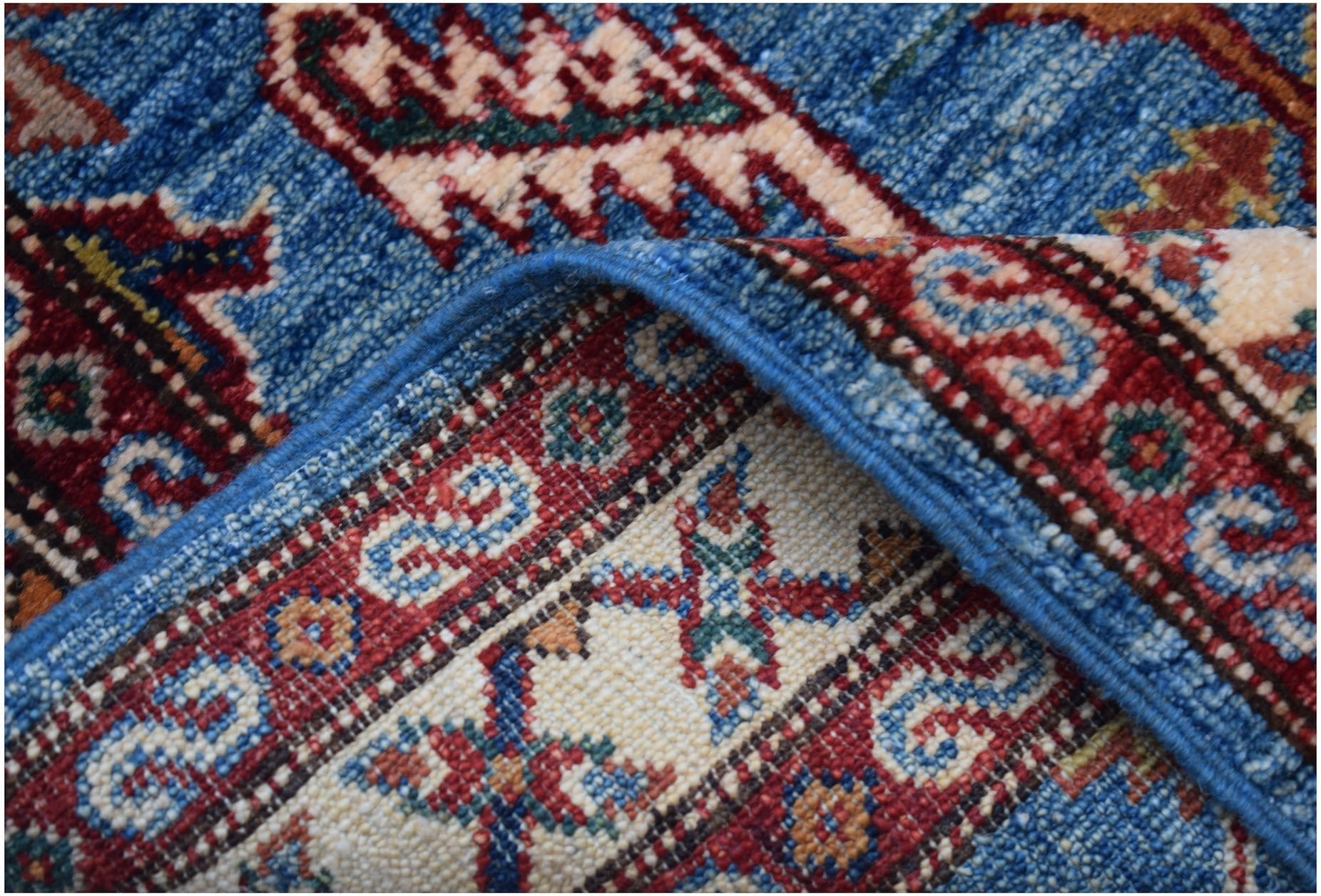 Handmade Super Kazakh Hallway Runner | 571 x 74 cm | 18'9" x 2'5" - Najaf Rugs & Textile